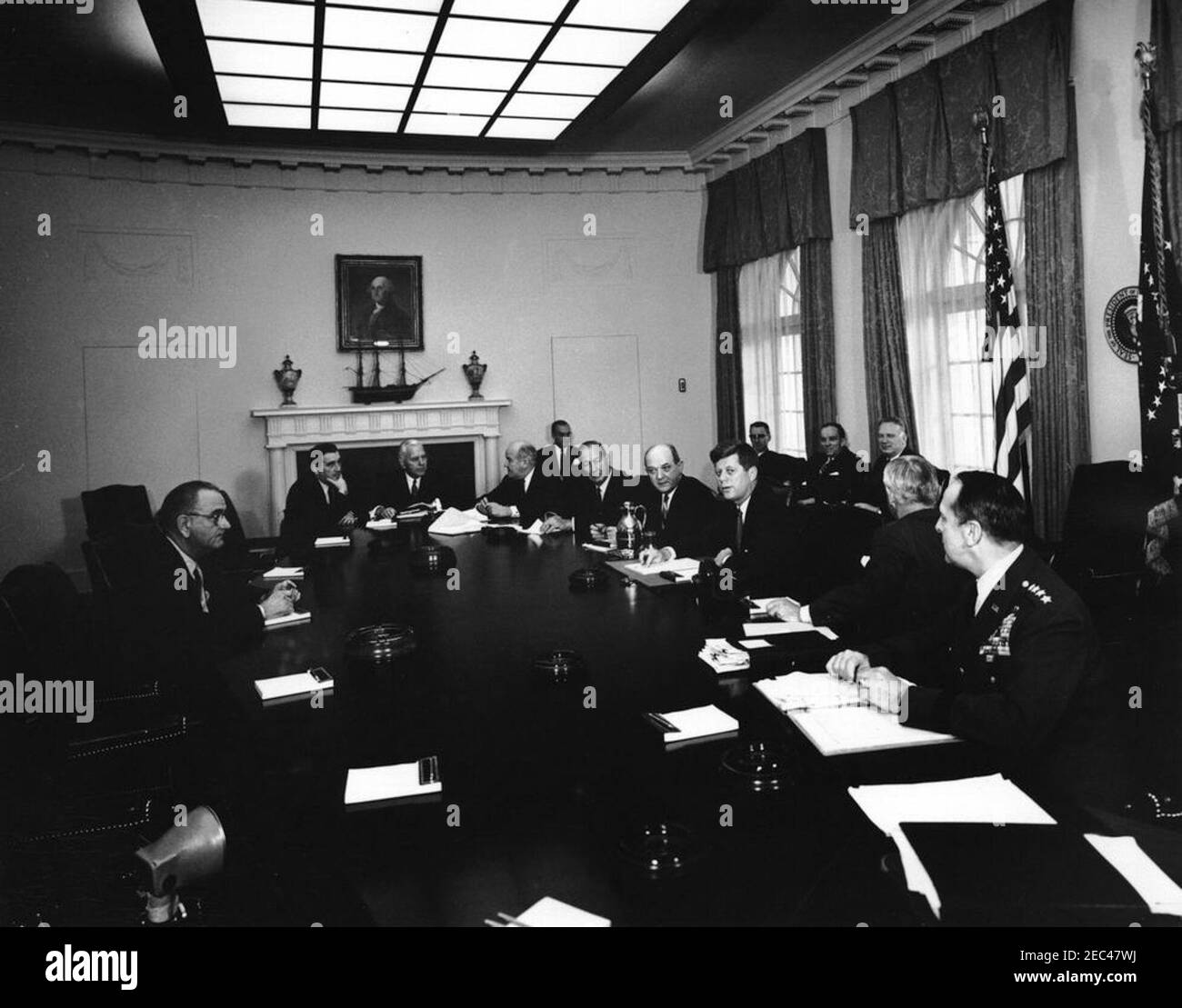 Meeting with advisors on disarmament 12 00PM. President John F