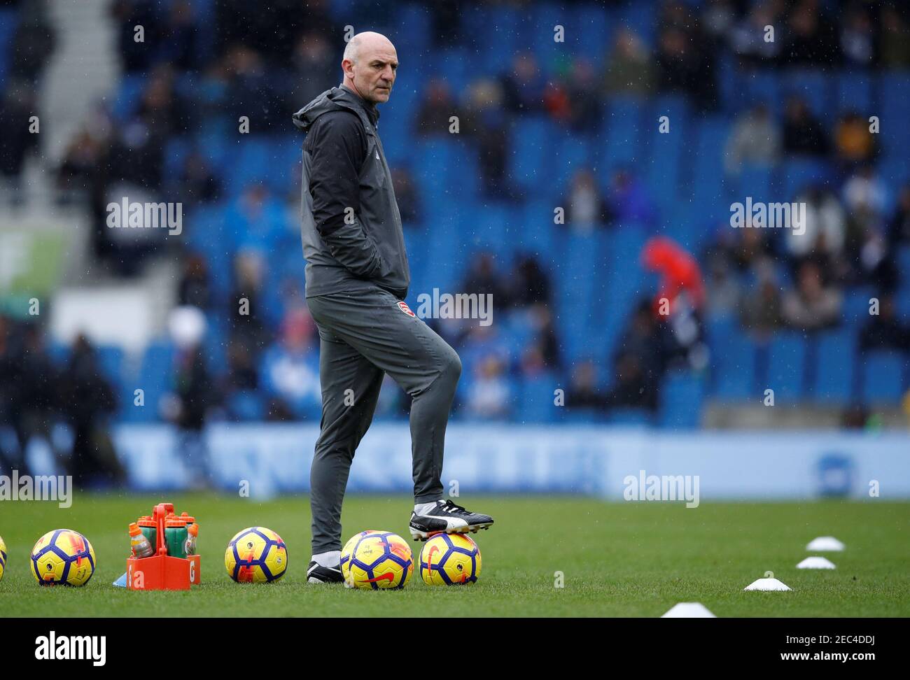 Soccer Football - Premier League - Brighton & Hove Albion vs Arsenal - The American Express Community Stadium, Brighton, Britain - March 4, 2018   Arsenal assistant manager Steve Bould during the warm up   REUTERS/Eddie Keogh    EDITORIAL USE ONLY. No use with unauthorized audio, video, data, fixture lists, club/league logos or 'live' services. Online in-match use limited to 75 images, no video emulation. No use in betting, games or single club/league/player publications.  Please contact your account representative for further details. Stock Photo