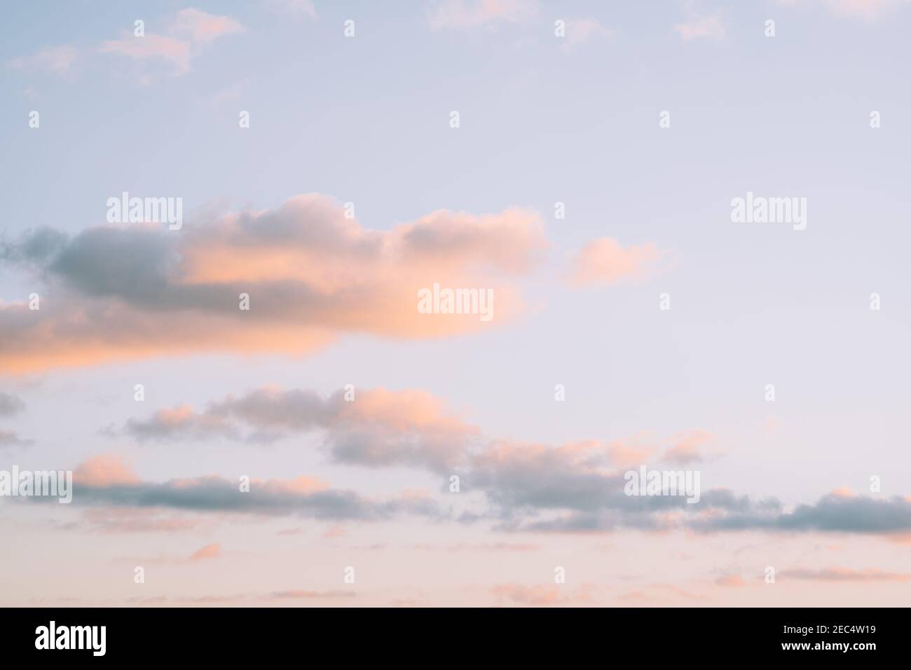 A soft evening sky with clouds. Stock Photo