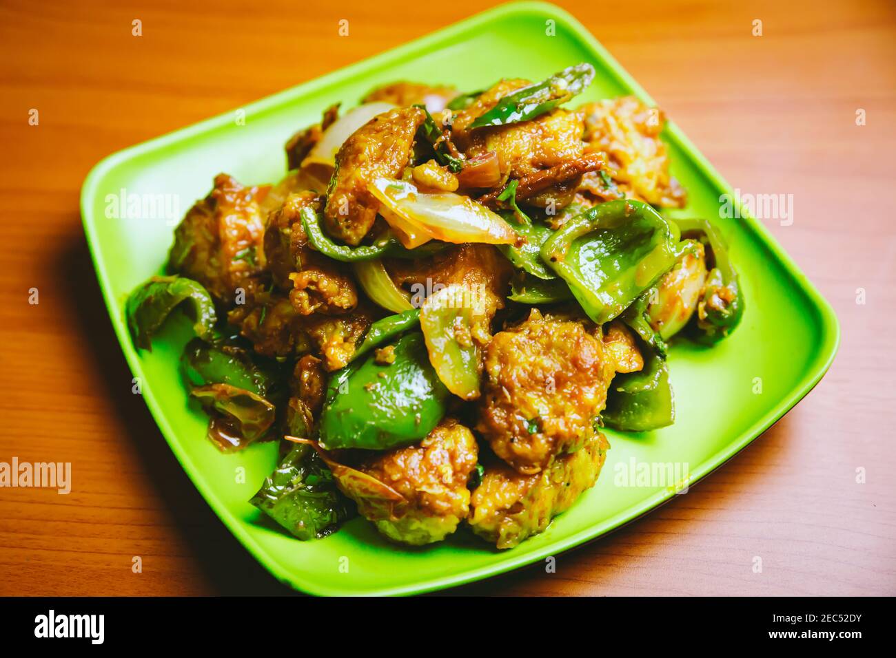 Spicy Chilli Chicken Recipe in Nepali Style Stock Photo Alamy