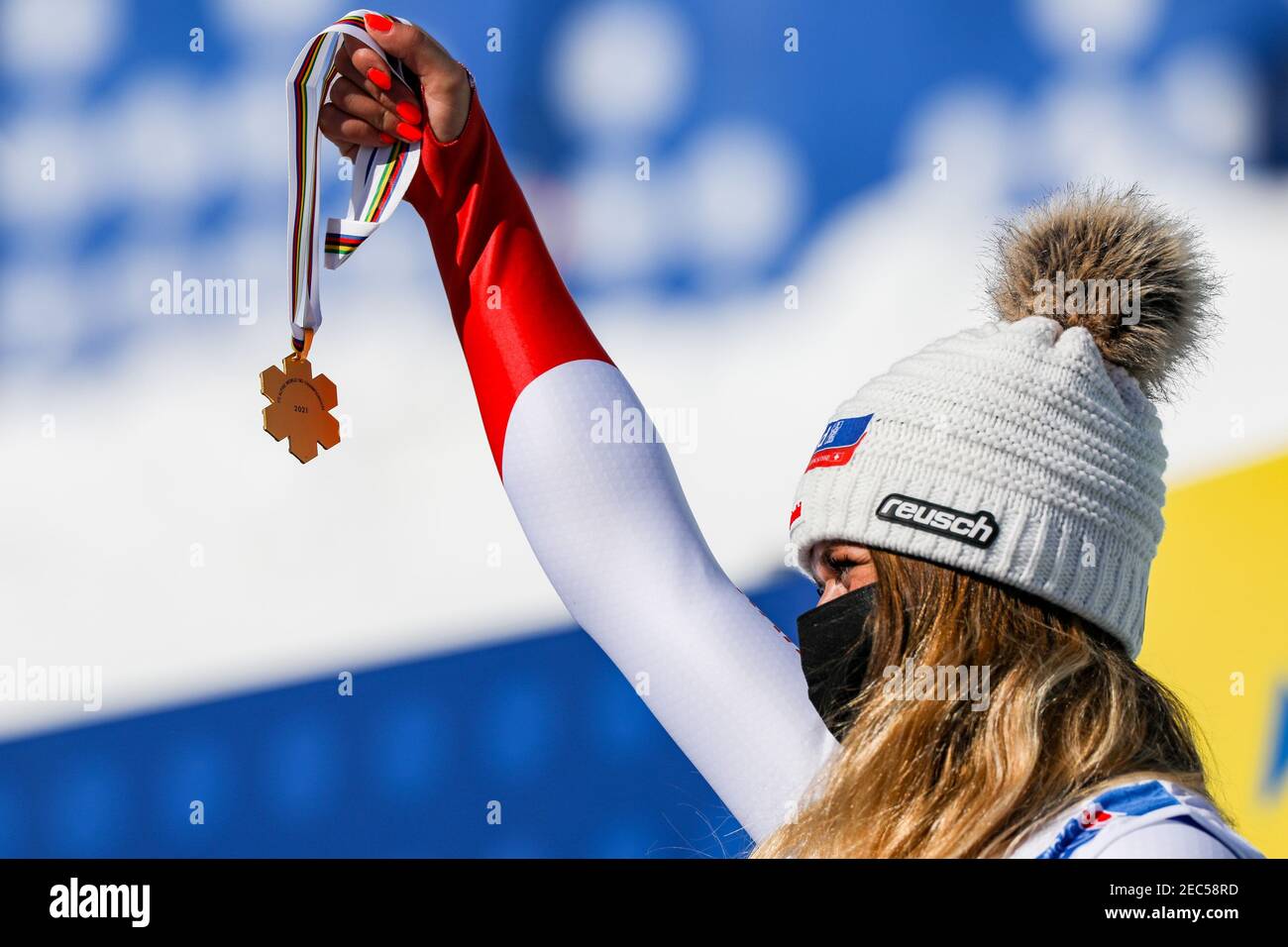 SUTER Corinne (SUI) Podium during 2021 FIS Alpine World SKI