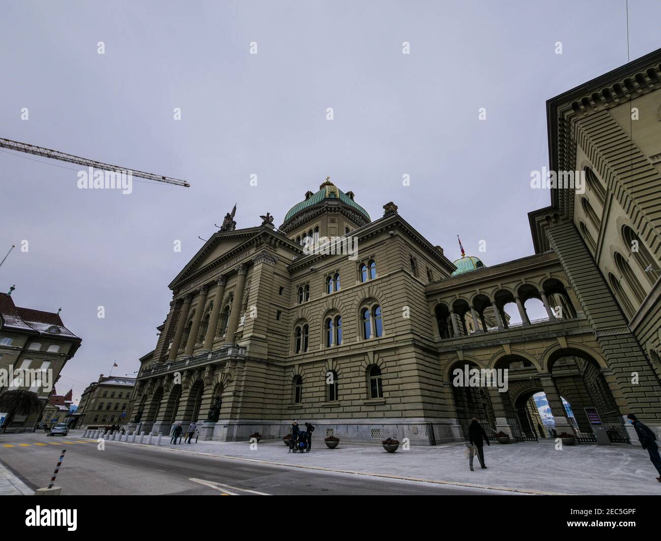 Federal Palace of Switzerland in winter Stock Photo