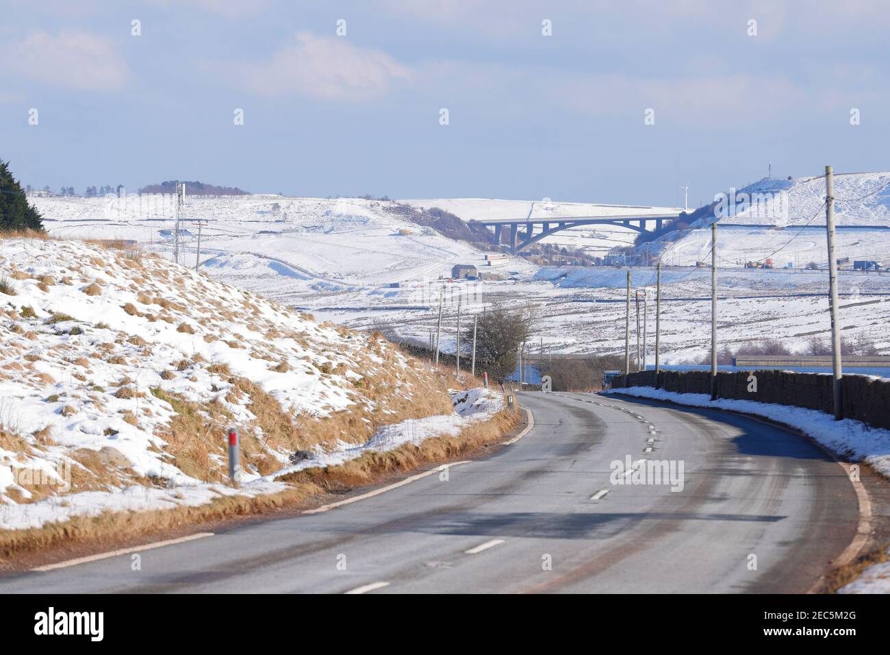 Looking towards Scammonden Bridge from the A58 Oldham Road at Rishworth. Stock Photo