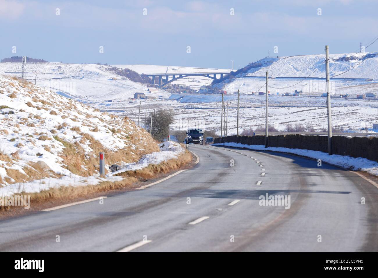 Looking towards Scammonden Bridge from the A58 Oldham Road at Rishworth. Stock Photo