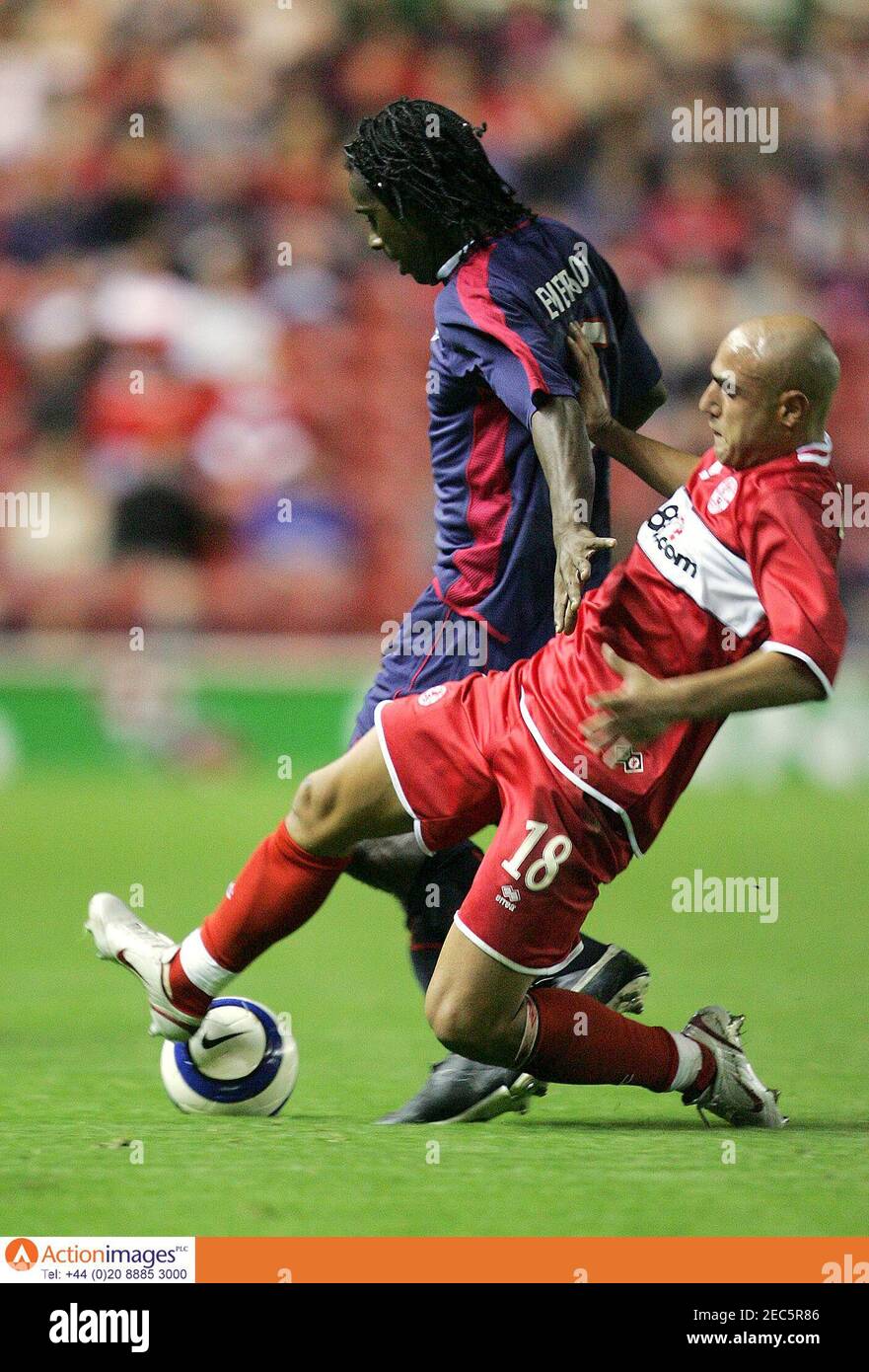 Football - Middlesbrough v FC Xanthi UEFA Cup First Round First Leg - The  Riverside Stadium - 15/9/05 Middlesbrough's Massimo Maccarone challenges FC  Xanthi's Emerson Mandatory Credit: Action Images / Ryan Browne Livepic  Stock Photo - Alamy