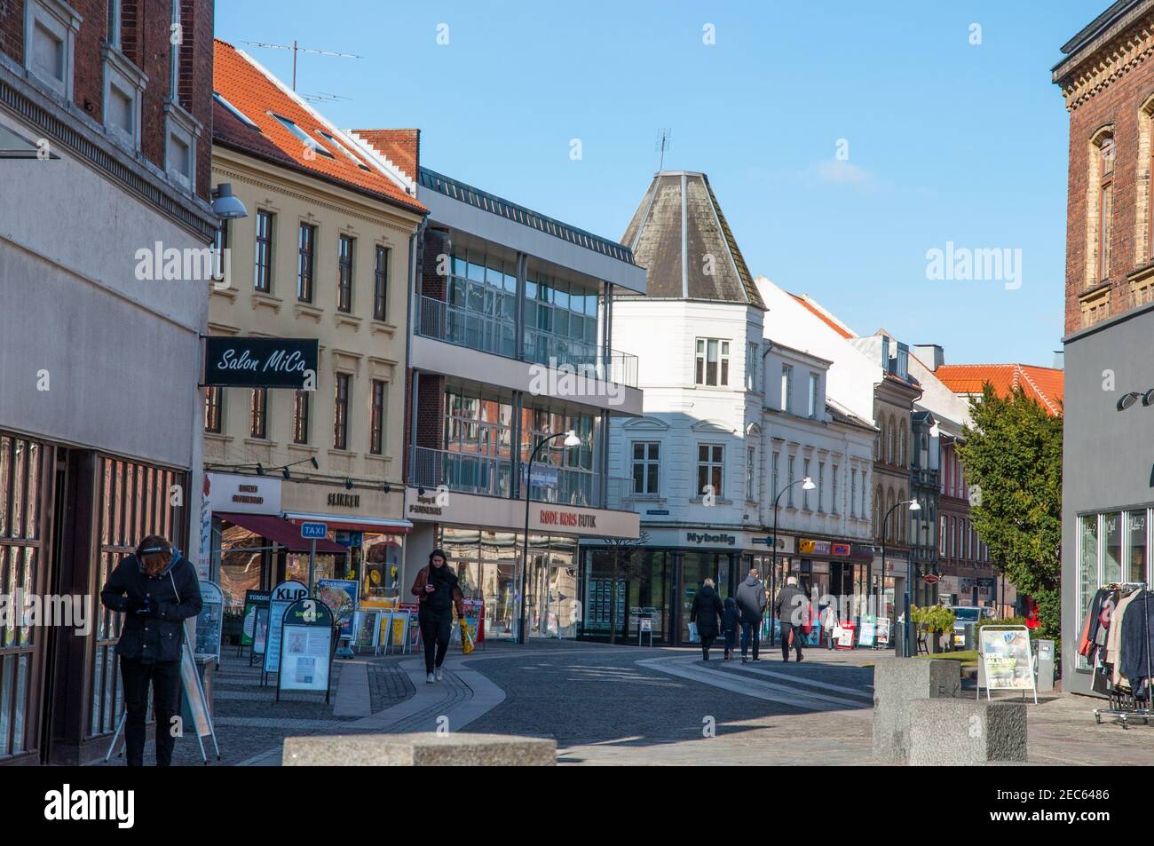 Slagelse Denmark - 24. 2018: City center of town of Slagelse Stock Photo - Alamy