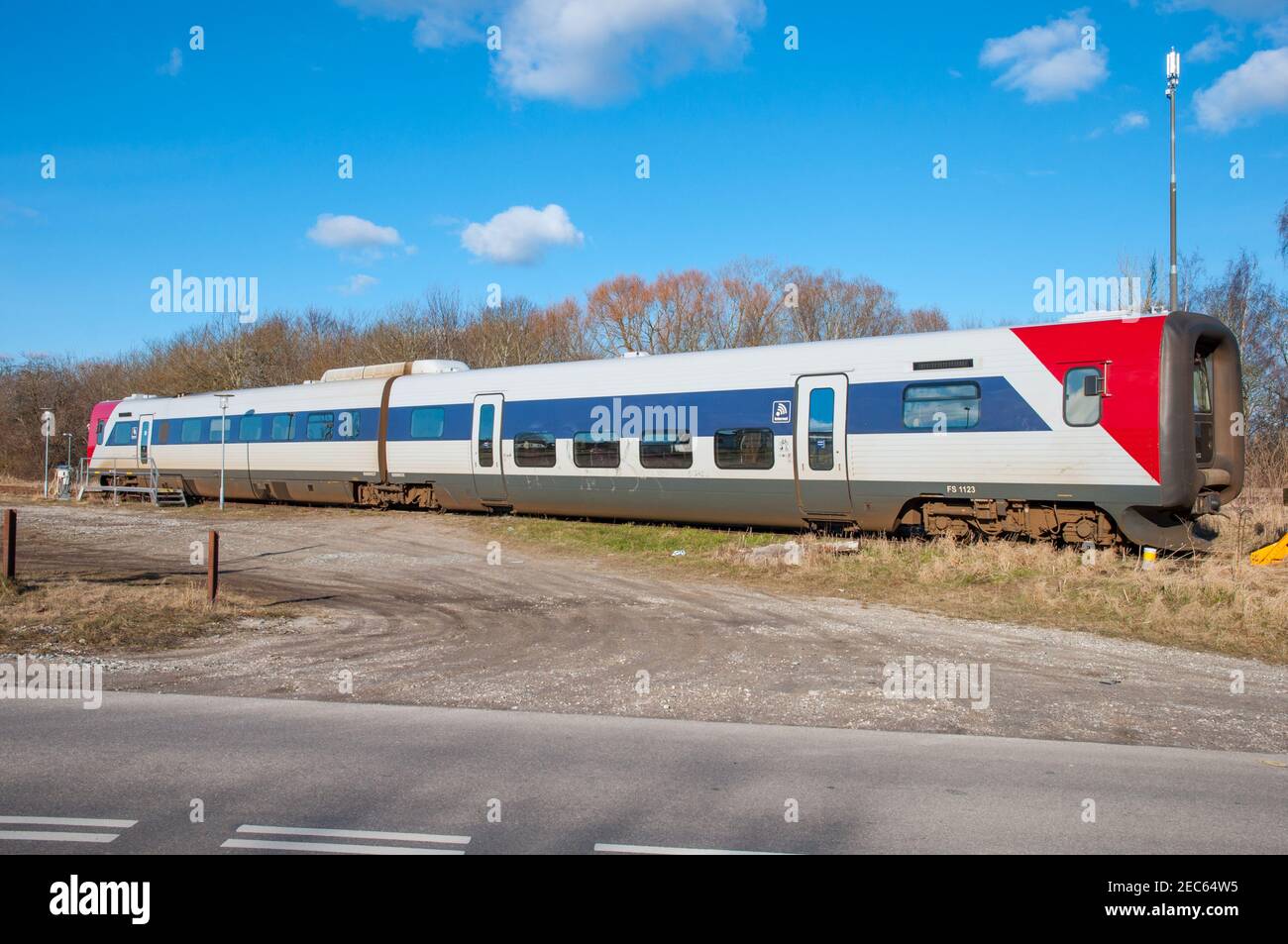 Tollose Denmark - February 24. 2018: Lokaltog IC2 train set at Tollose train station Stock Photo
