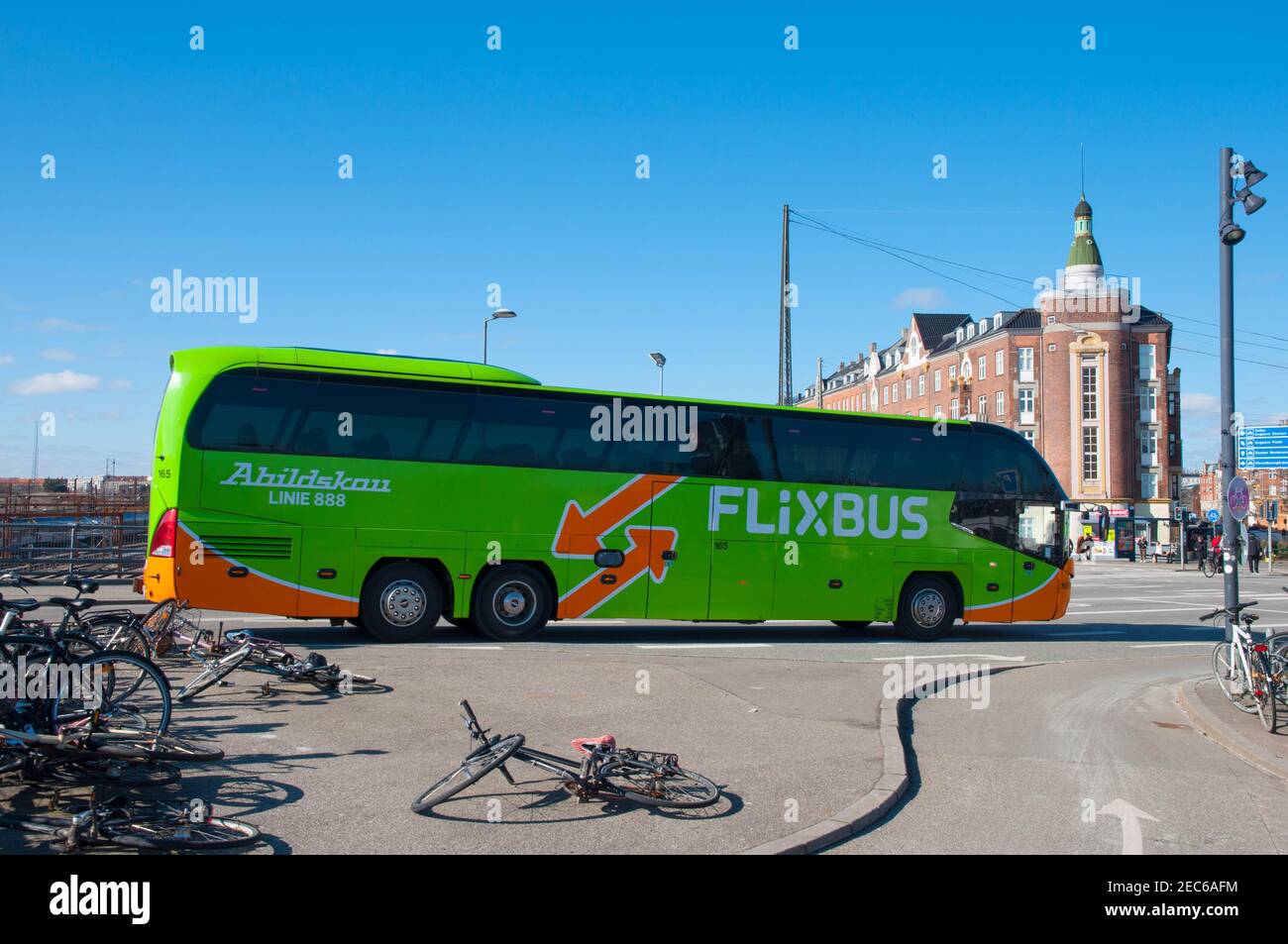 Copenhagen Denmark - March 18. 2018: Bus from company Flixbus on a ...