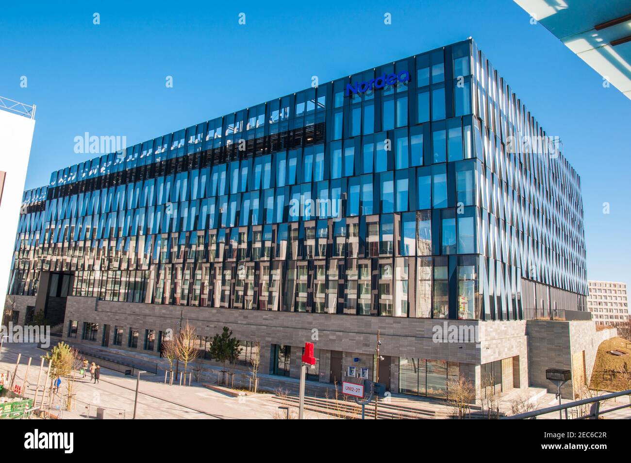 Copenhagen Denmark - March 18. 2018: Modern office building on Orestad neighborhood in Copenhagen Stock Photo