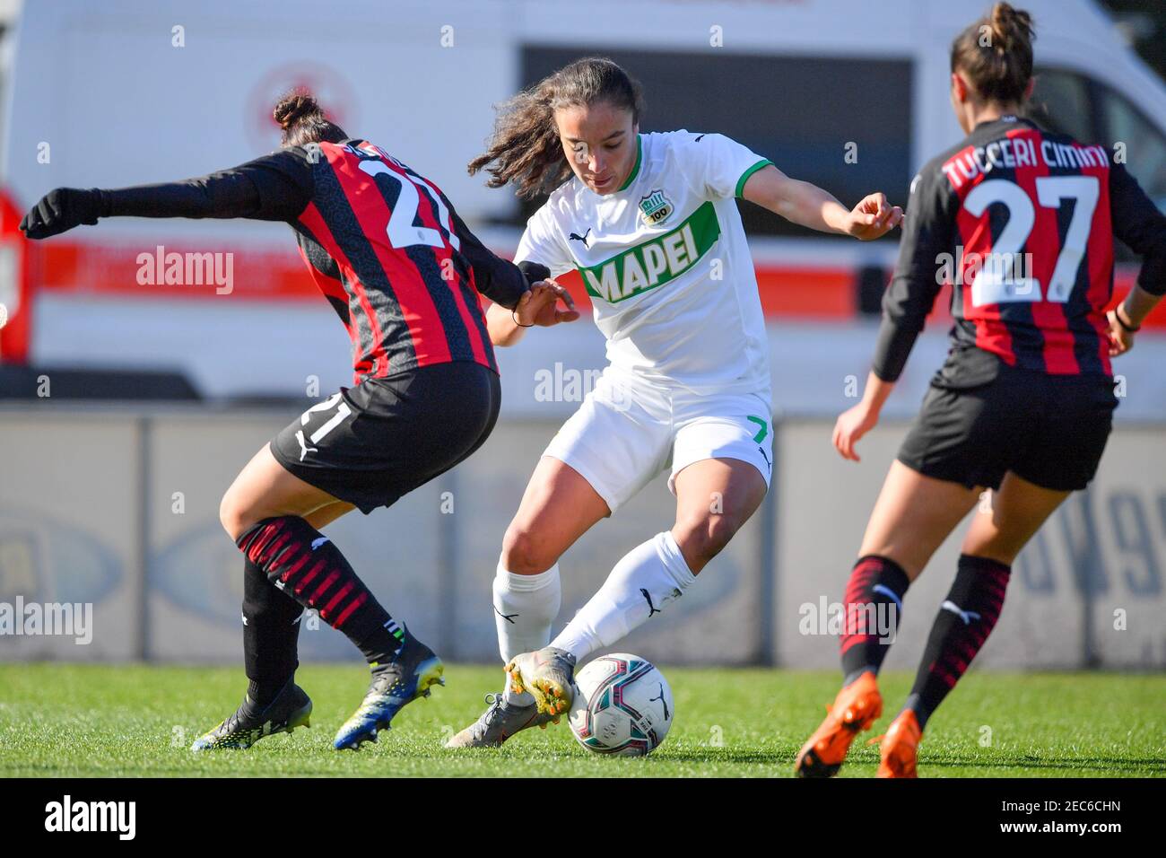Milan, Italy. 13th Feb, 2021. Haley Bugeja (#7 US Sassuolo) during the Coppa Italia womens match between AC Milan and US Sassuolo calcio at Vismara Sports Center in Milan, Italy Credit: SPP Sport Press Photo. /Alamy Live News Stock Photo