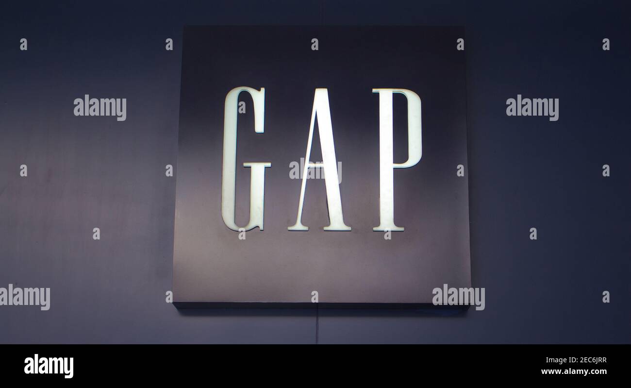 Manila, Philippines 26 June, 2016 Logo of famous fashion brand Gap