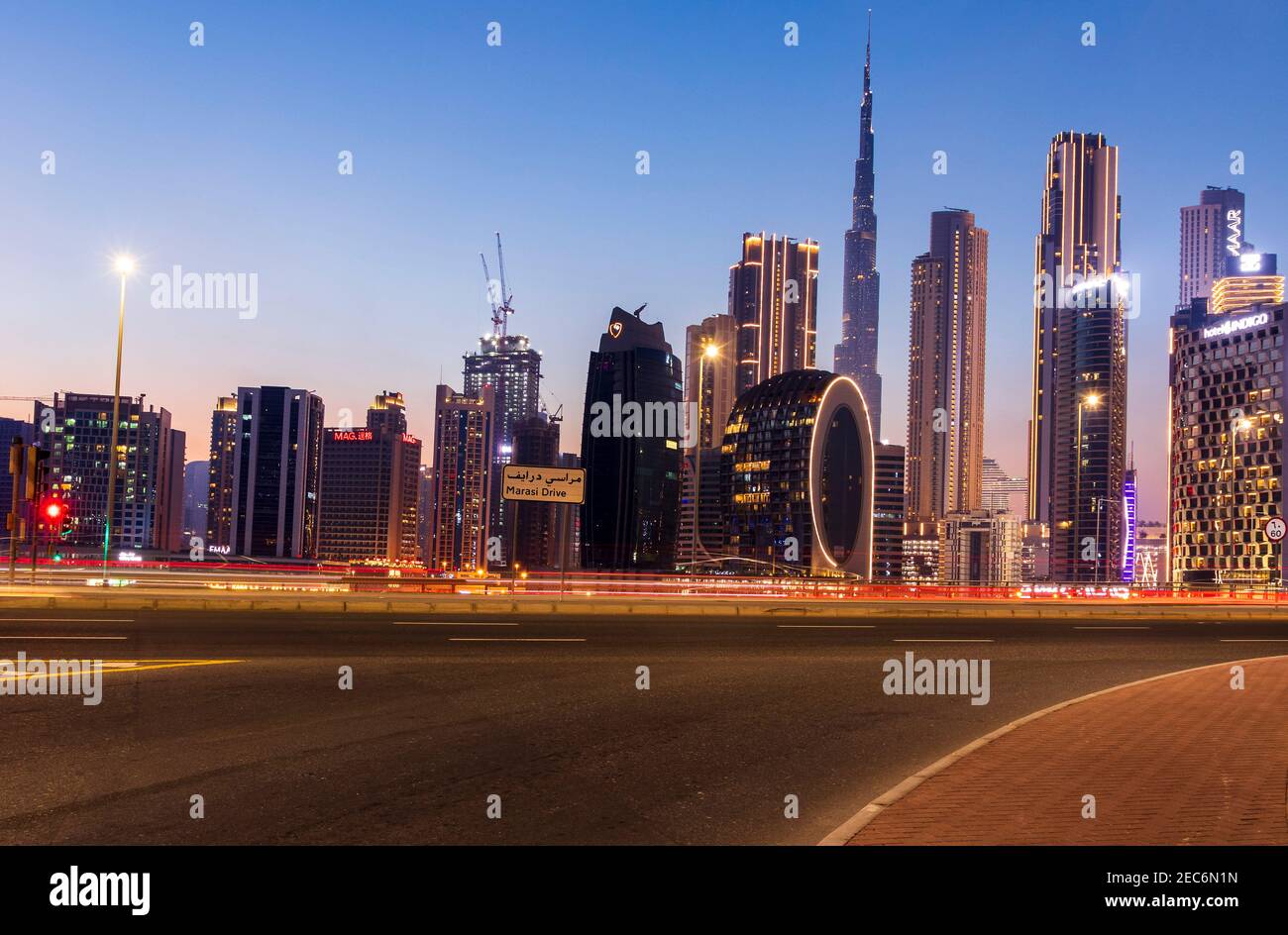 Dubai UAE 02 12 2021 Evening Hour In Marasi Drive Business Bay