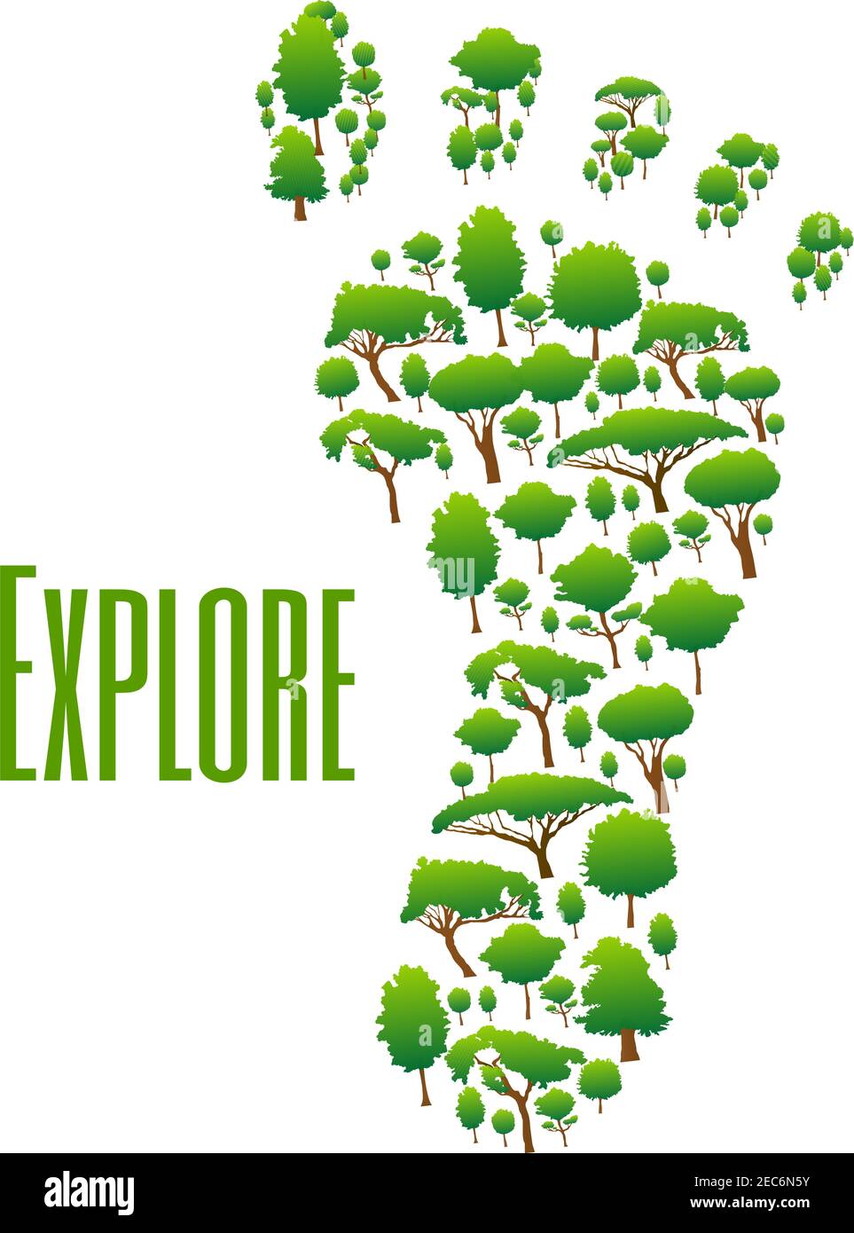 Nature safe exploring poster. Green environment protection icon with