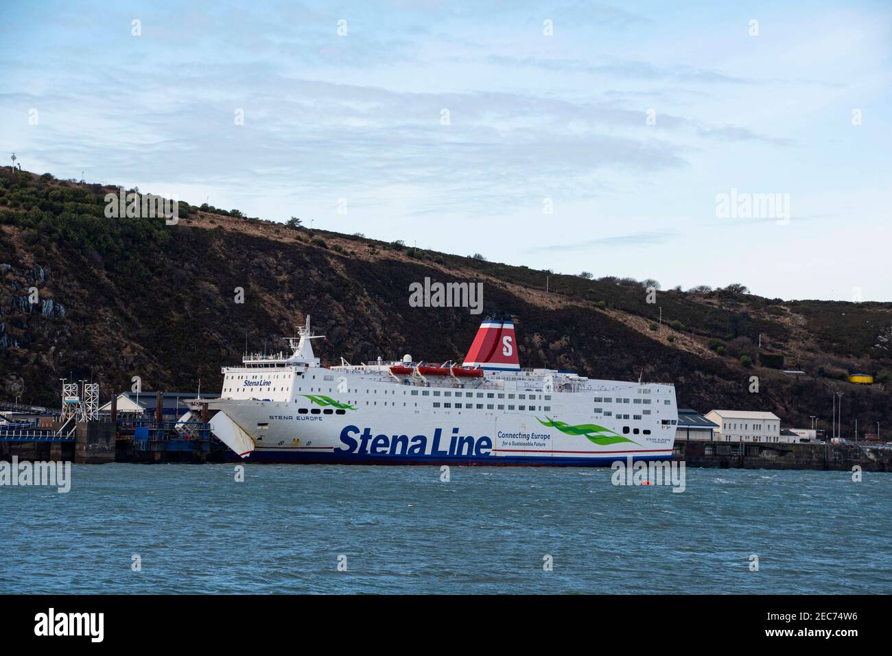 Stena line ferry Fishguard port Pembrokeshire to Rosslare Stock Photo