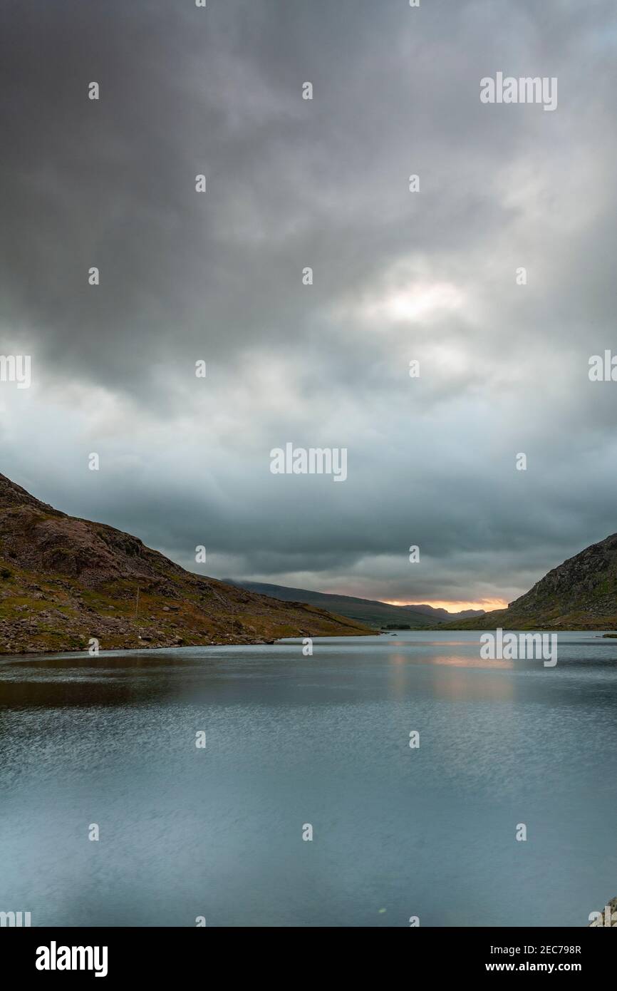 Llyn Ogwen, Snowdonia, North Wales under stormy skies Stock Photo