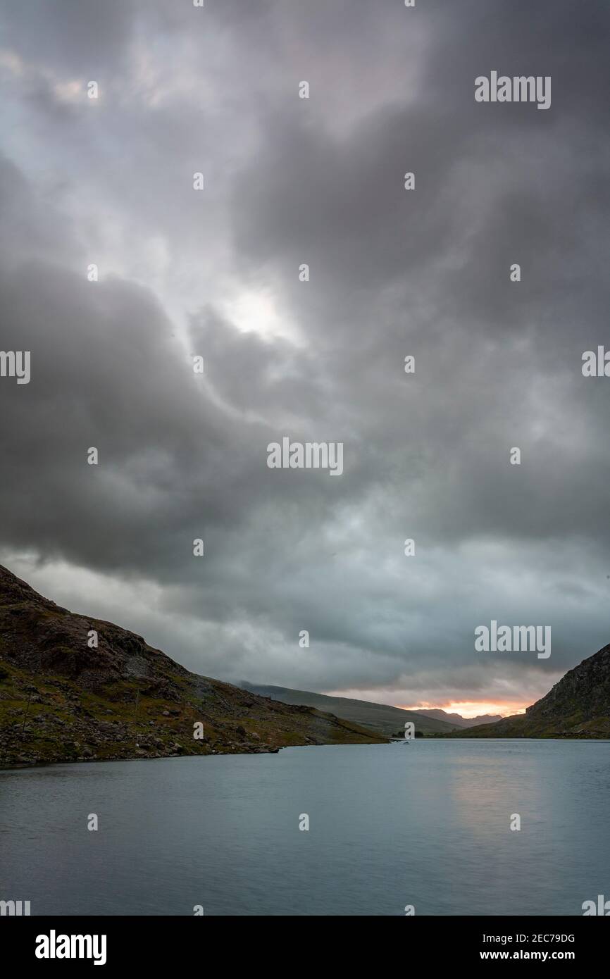 Llyn Ogwen, Snowdonia, North Wales under stormy skies Stock Photo