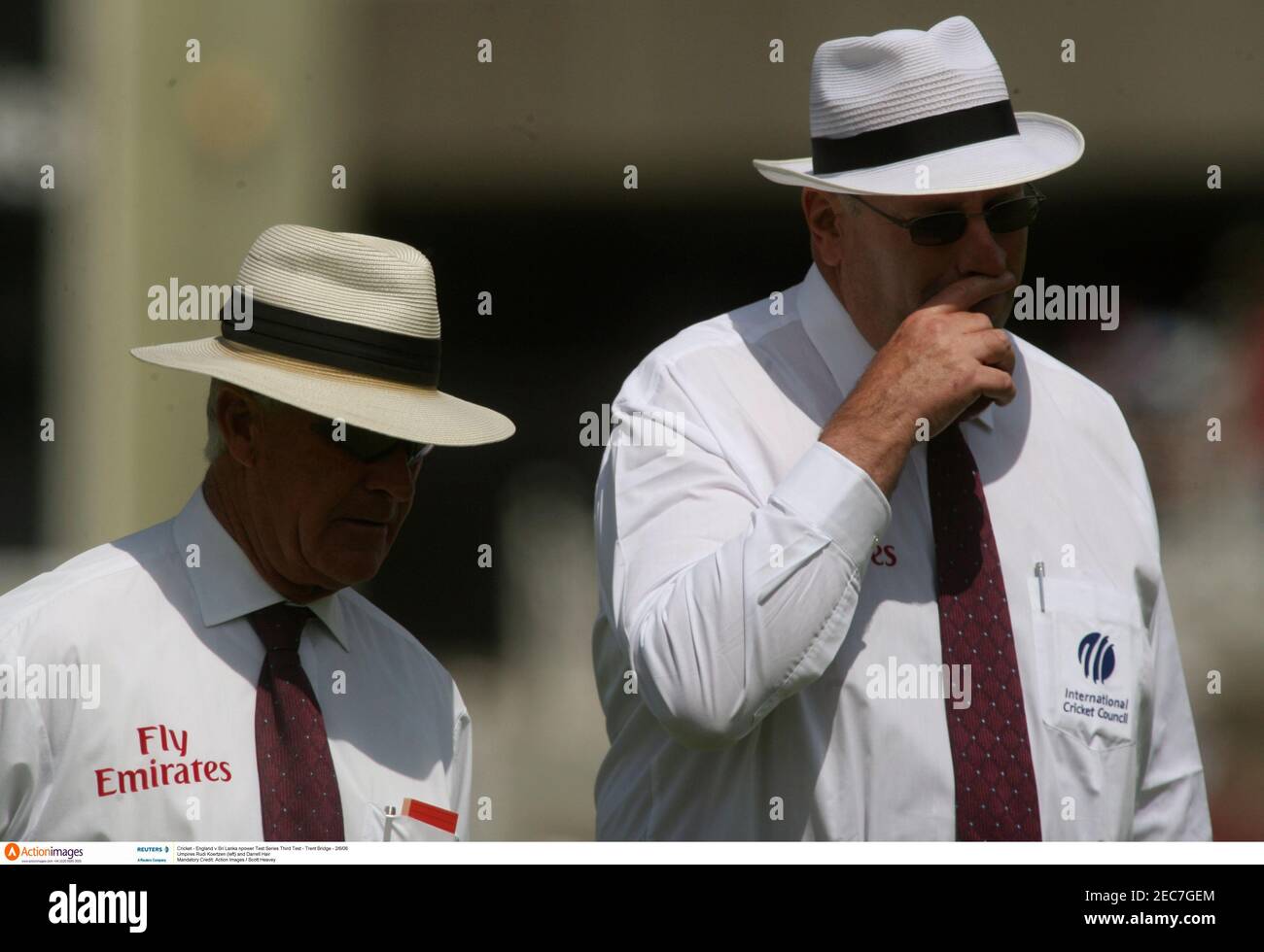 Cricket - England v Sri Lanka npower Test Series Third Test - Trent Bridge - 2/6/06  Umpires Rudi Koertzen (left) and Darrell Hair  Mandatory Credit: Action Images / Scott Heavey Stock Photo