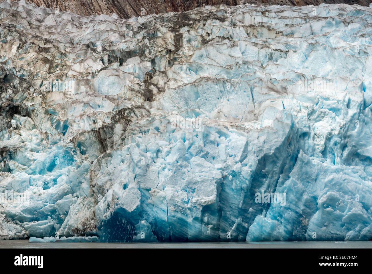 Tracy Arm Fjord with Sawyer Glacier in Southeast Alaska Stock Photo