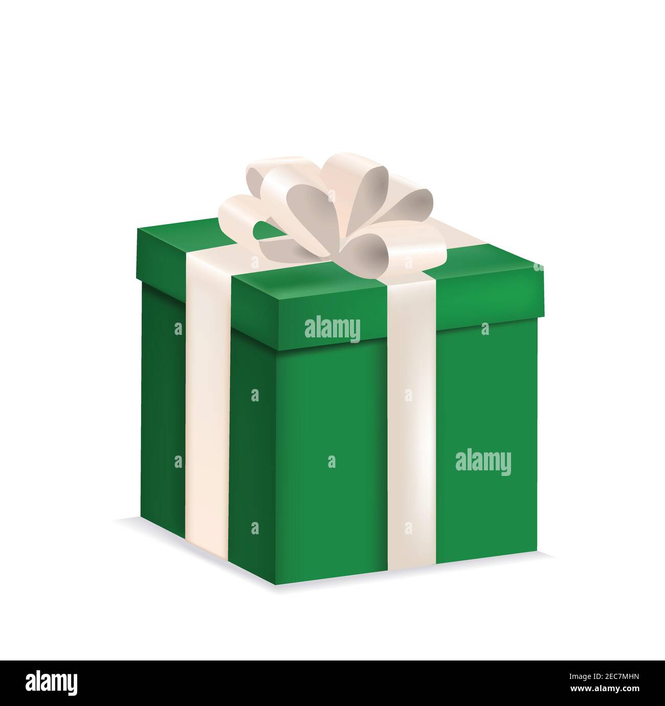 Green  gift box with a bow, vector Stock Vector