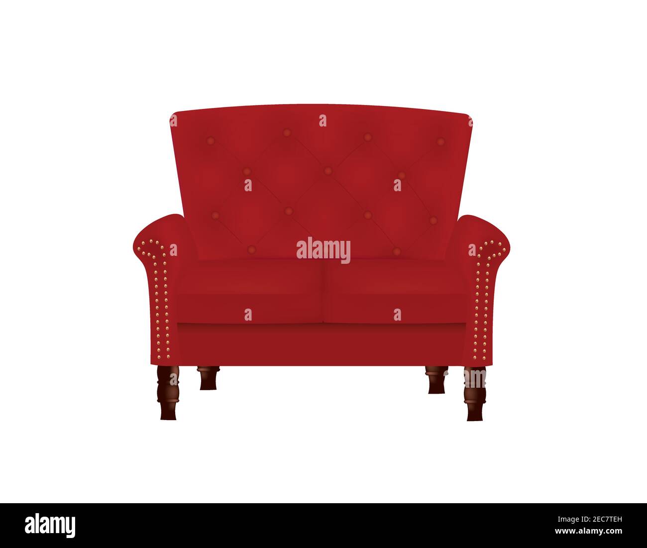Royal red sofa. vector illustration Stock Vector