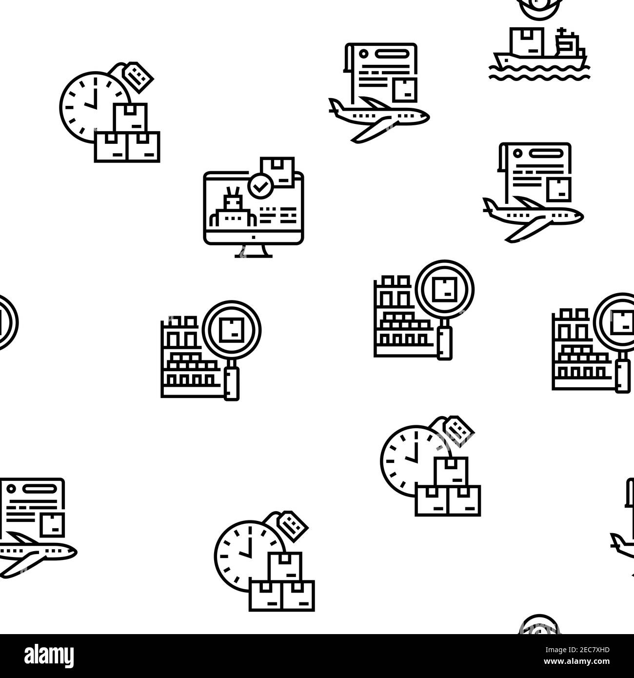 Supply Chain Management System Icons Set Vector Stock Vector Image
