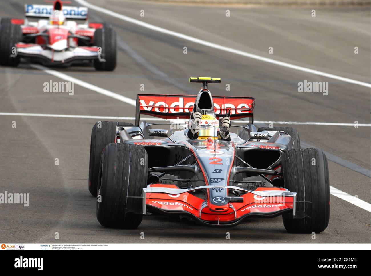 Formula One - F1 - Hungarian Grand Prix 2007 - Hungaroring - Budapest -  Hungary - 5/8/07 Lewis Hamilton - McLaren celebrates Mandatory Credit:  Action Images / Crispin Thruston Stock Photo - Alamy