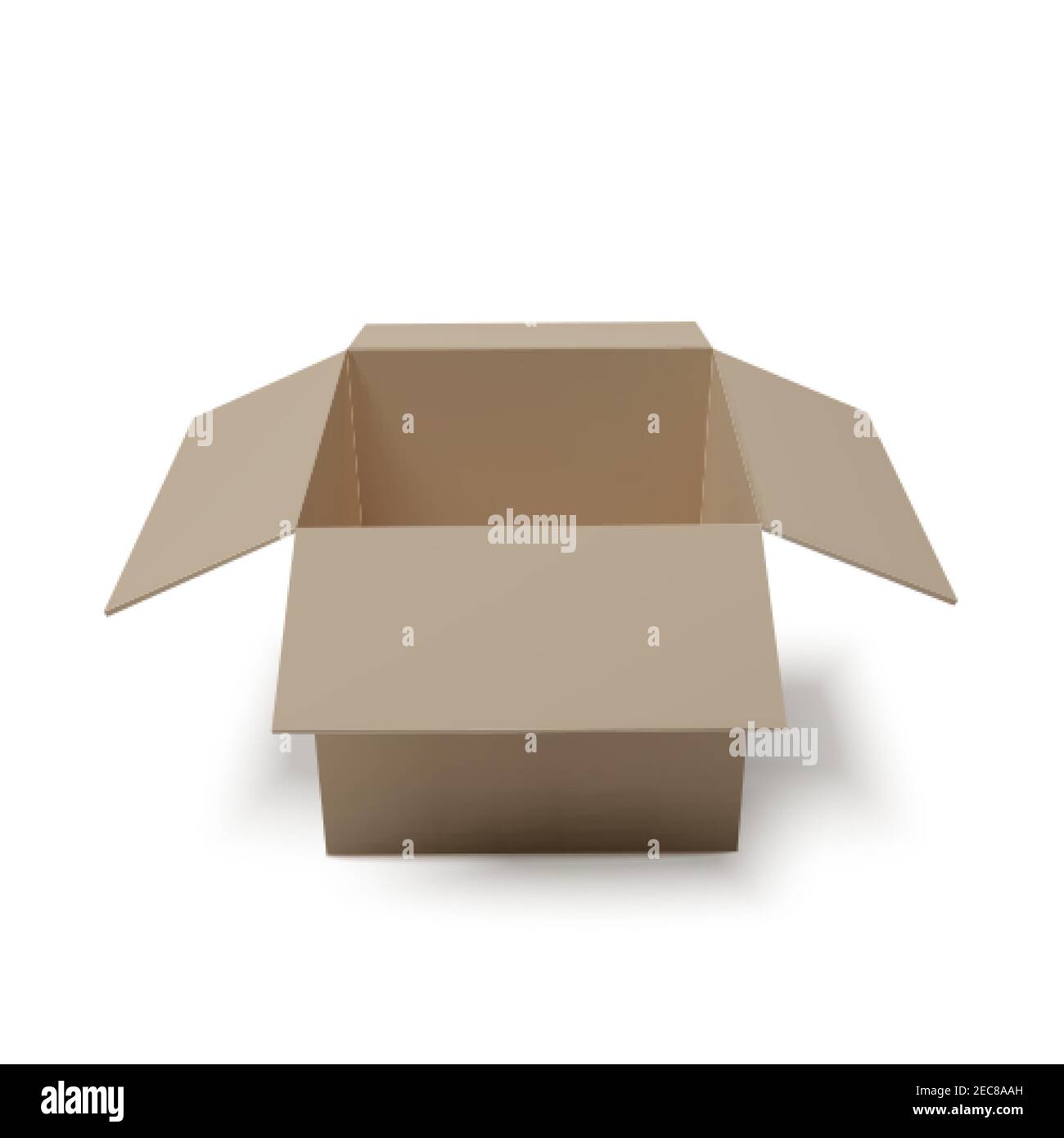 Open box. Empty paper parcel. Realistic carton. Vector illustration Stock Vector