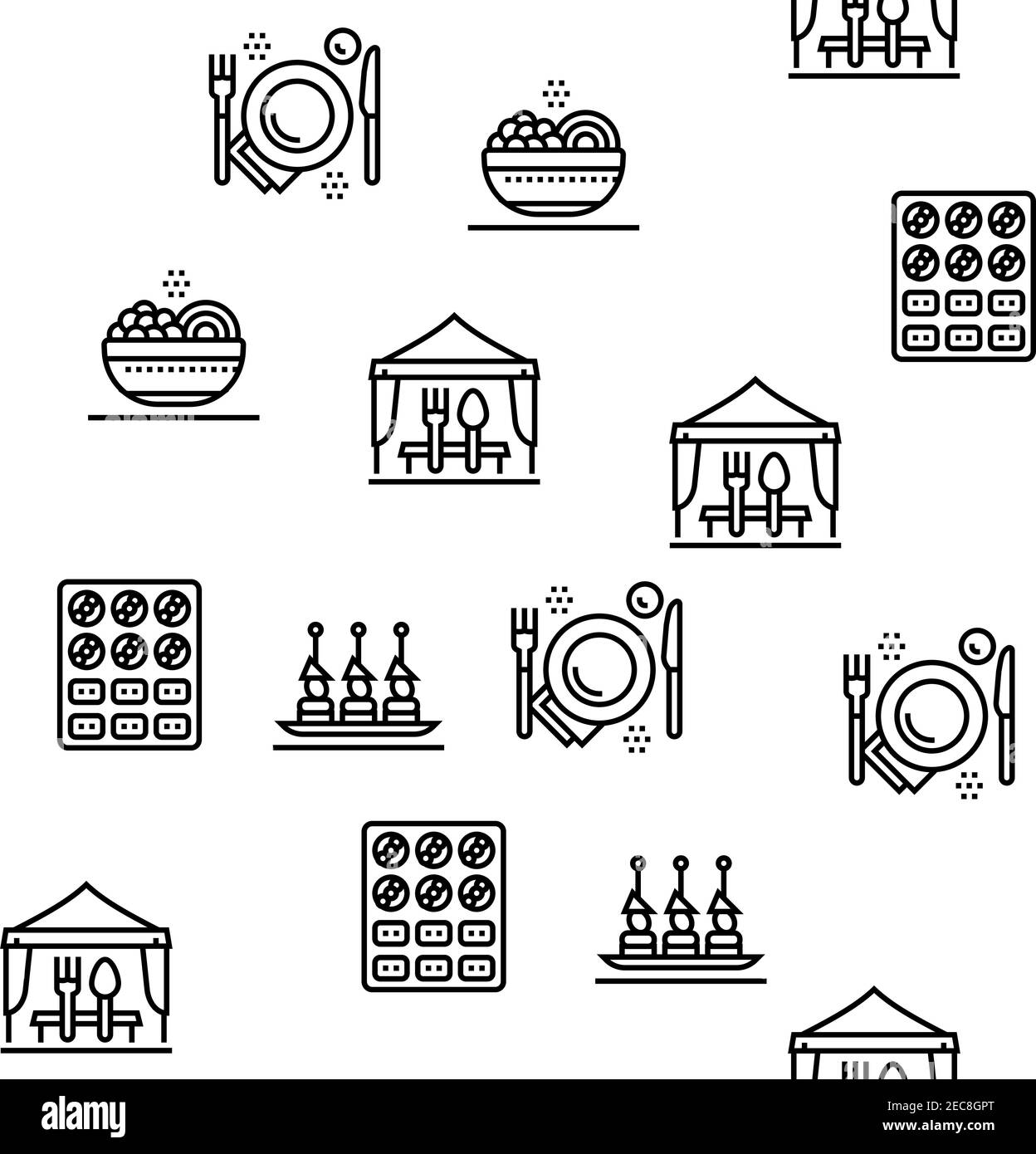 Catering Food Service Vector Seamless Pattern Stock Vector Image & Art