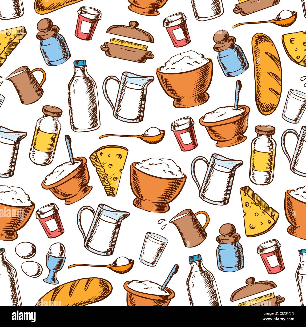 Preparation bread egg flour Stock Vector Images - Alamy