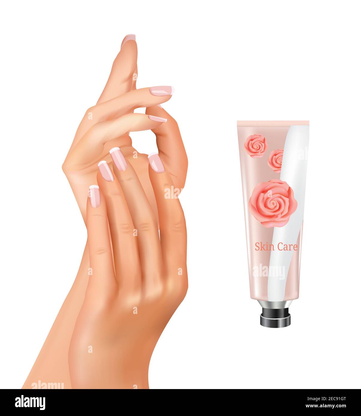 Woman hands with hand cream. vector illustration Stock Vector Image ...