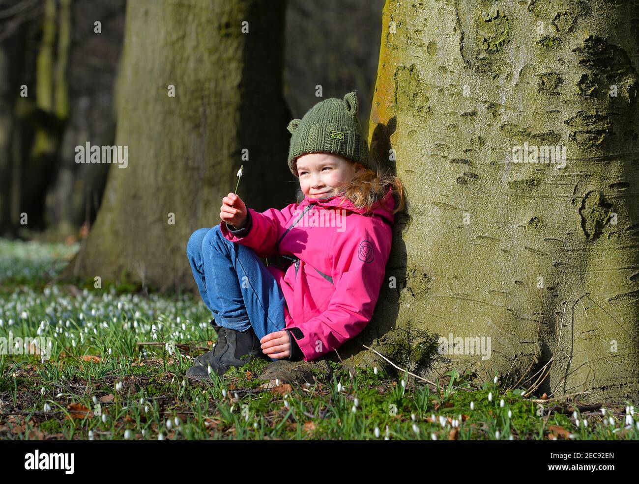 Leicester, Leicestershire, UK 13th Feb 2021. UK Weather. Effie Young, 7
