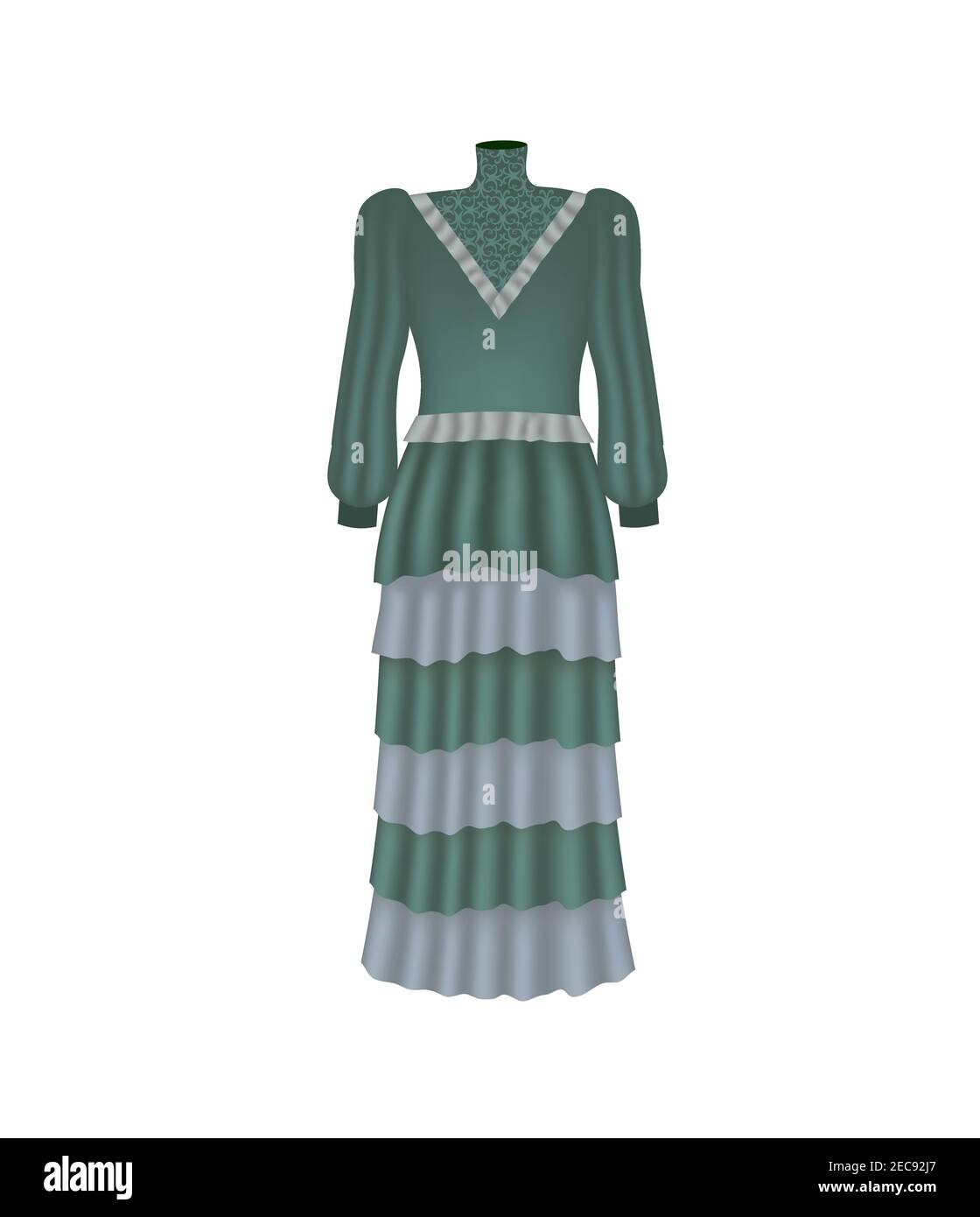 Long green dress. vector illustration Stock Vector Image & Art - Alamy
