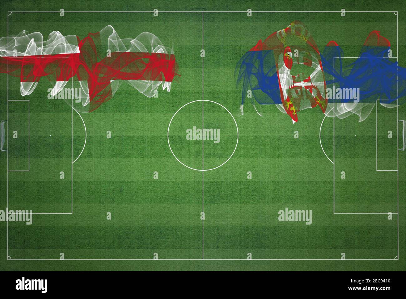 England vs Serbia Soccer Match, national colors, national flags, soccer