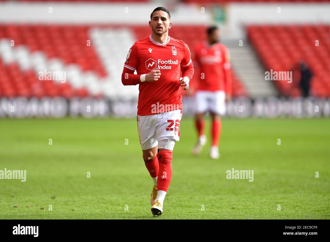 NOTTINGHAM, ENGLAND. FEB 13TH; Anthony Knockaert (28) of Nottingham Forest during the Sky Bet Championship match between Nottingham Forest and Bournemouth at the City Ground, Nottingham on Saturday 13th February 2021. (Credit: Jon Hobley | MI News) Credit: MI News & Sport /Alamy Live News Stock Photo