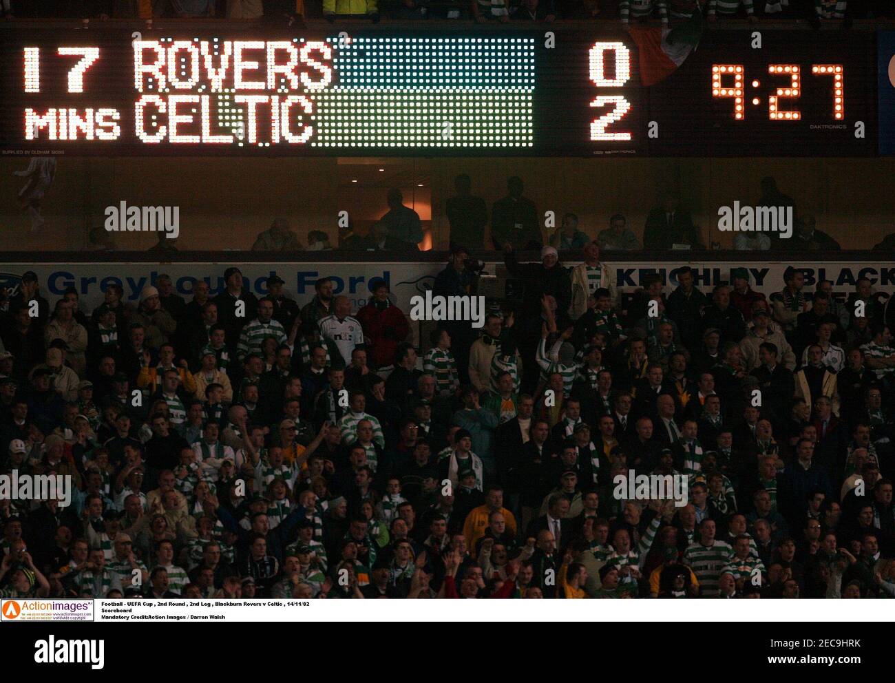 Football Uefa Cup 2nd Round 2nd Leg Blackburn Rovers V Celtic 14 11 02 Scoreboard Mandatory Credit Action Images Darren Walsh Stock Photo Alamy Football Uefa Cup 2nd Round 2nd Leg Blackburn Rovers V Celtic 14 11 02 Scoreboard Mandatory Credit Action Images Darren Walsh Stock Photo Alamy