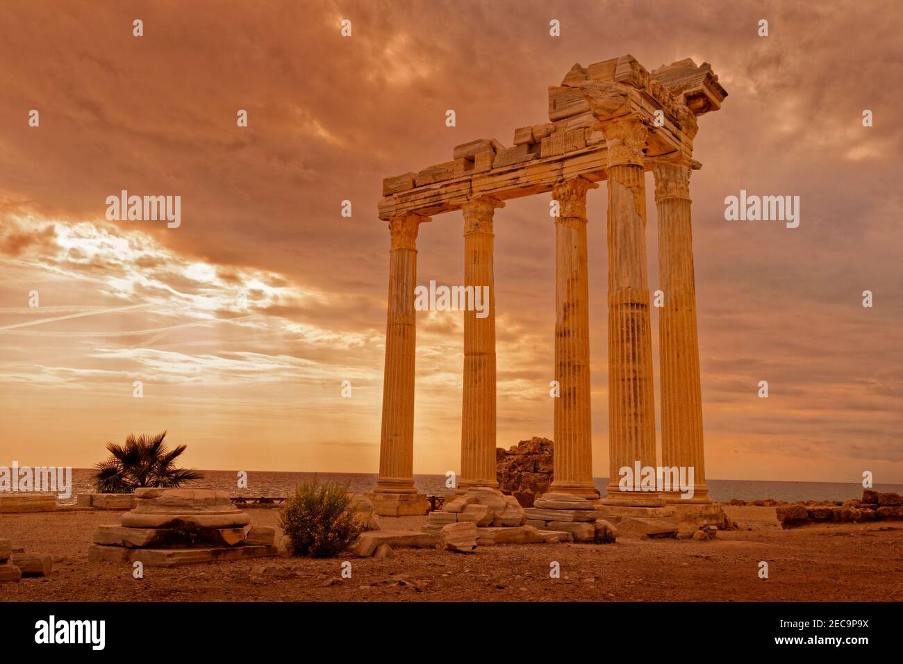 Temple of Apollo at Side, Antalya Province, Turkey. Stock Photo