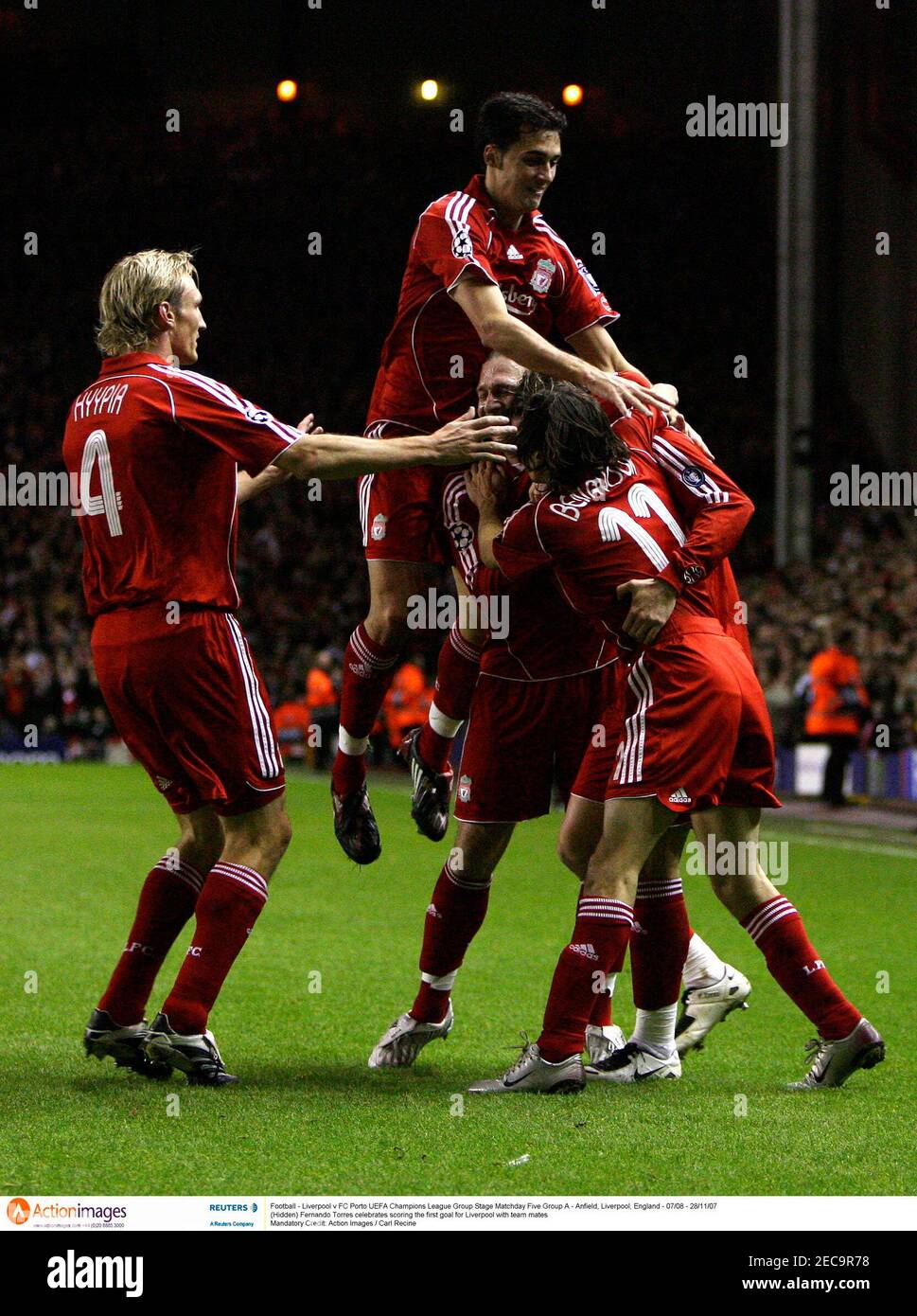 Football - Liverpool v FC Porto UEFA Champions League Group Stage Matchday  Five Group A - Anfield, Liverpool, England - 07/08 - 28/11/07 (Hidden)  Fernando Torres celebrates scoring the first goal for