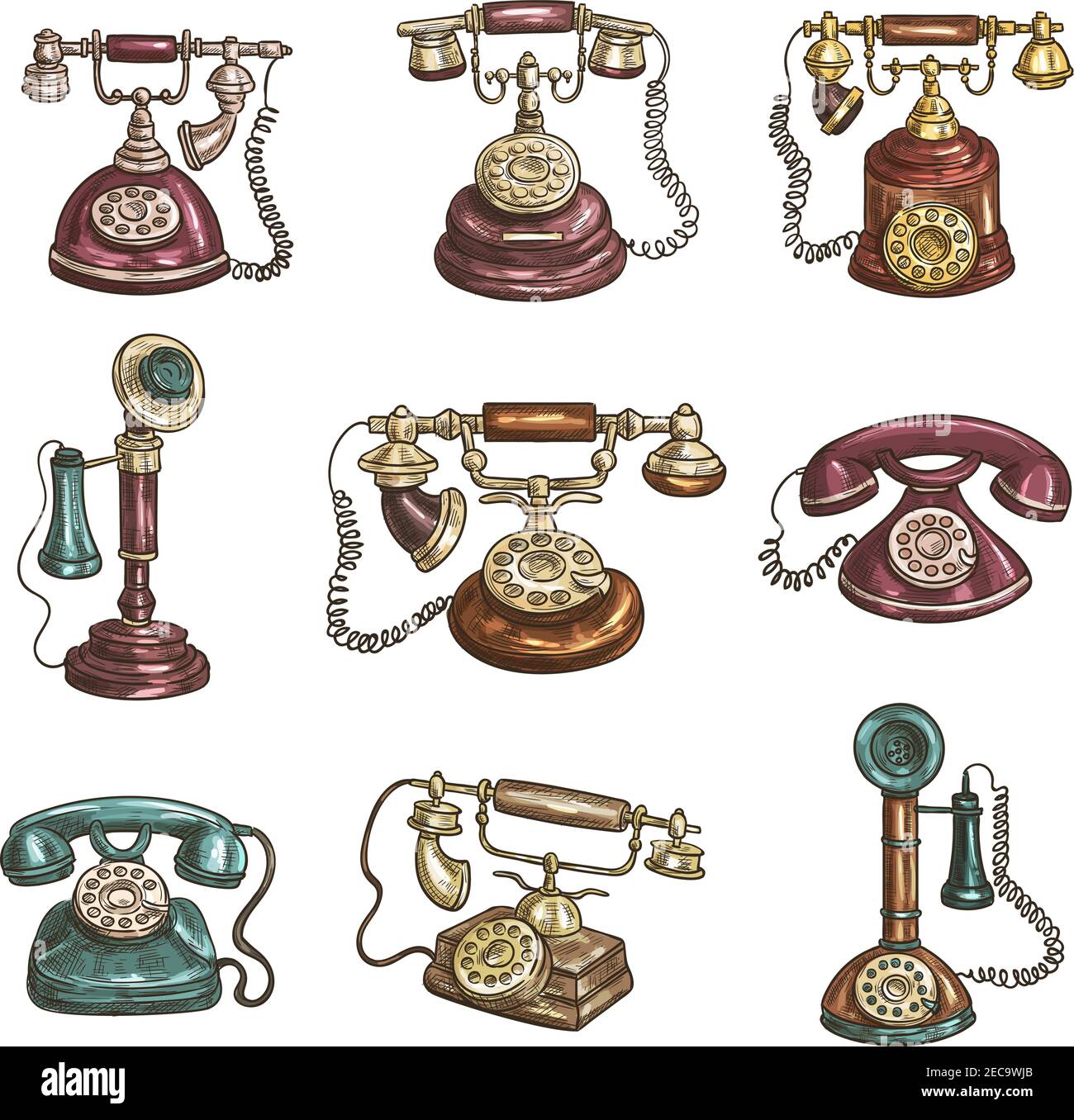 Dial Pad Old Telephone Stock Vector Images - Alamy