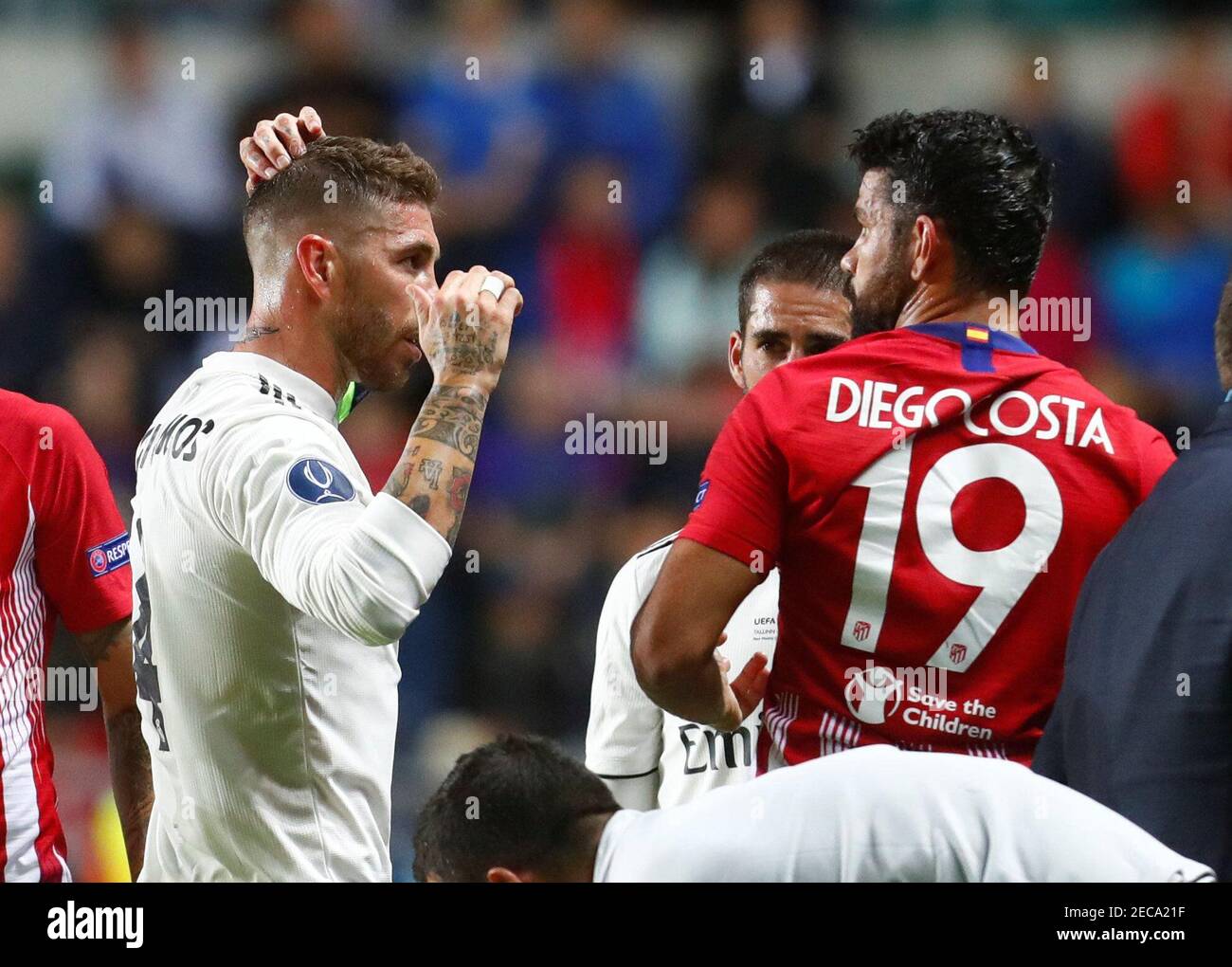 TALLINN, ESTONIA - AUGUST 15: Diego Costa of Atletico Madrid in action  during the UEFA Super Cup match between Real Madrid and Atletico Madrid at  A Le Coq Arena on August 15, 2018 in Tallinn, Estonia. (MB Media Stock  Photo - Alamy