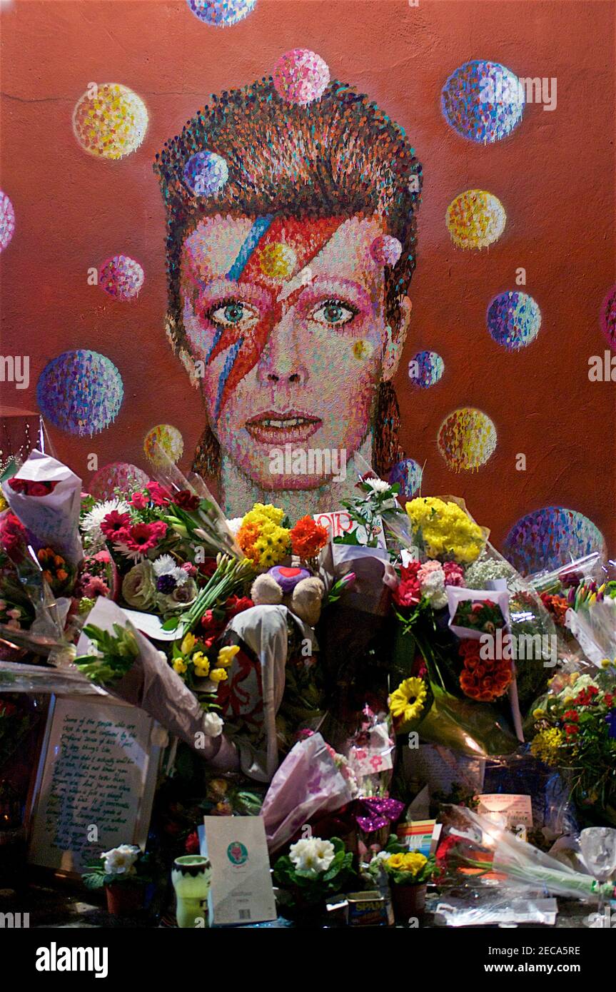 The day David Bowie died in Brixton Stock Photo