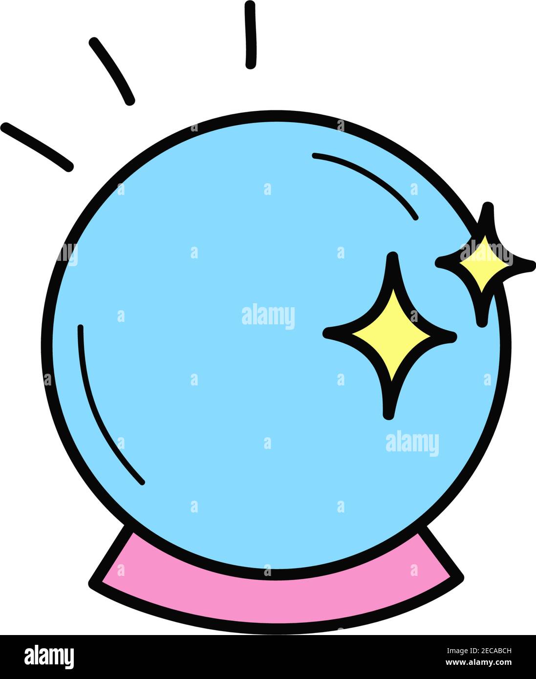 Crystal ball vector illustration icon. Doodle hand drawn outlined cartoon  fortune s teller ball with sparkles. Isolated Stock Vector Image \u0026 Art -  Alamy, image size:1097x1390
