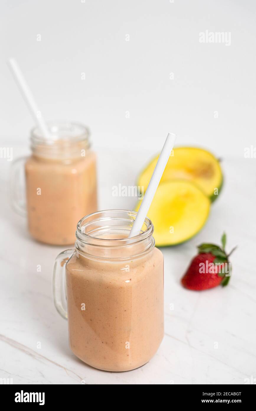 Banana beverage liquid mango hi-res stock photography and images - Alamy