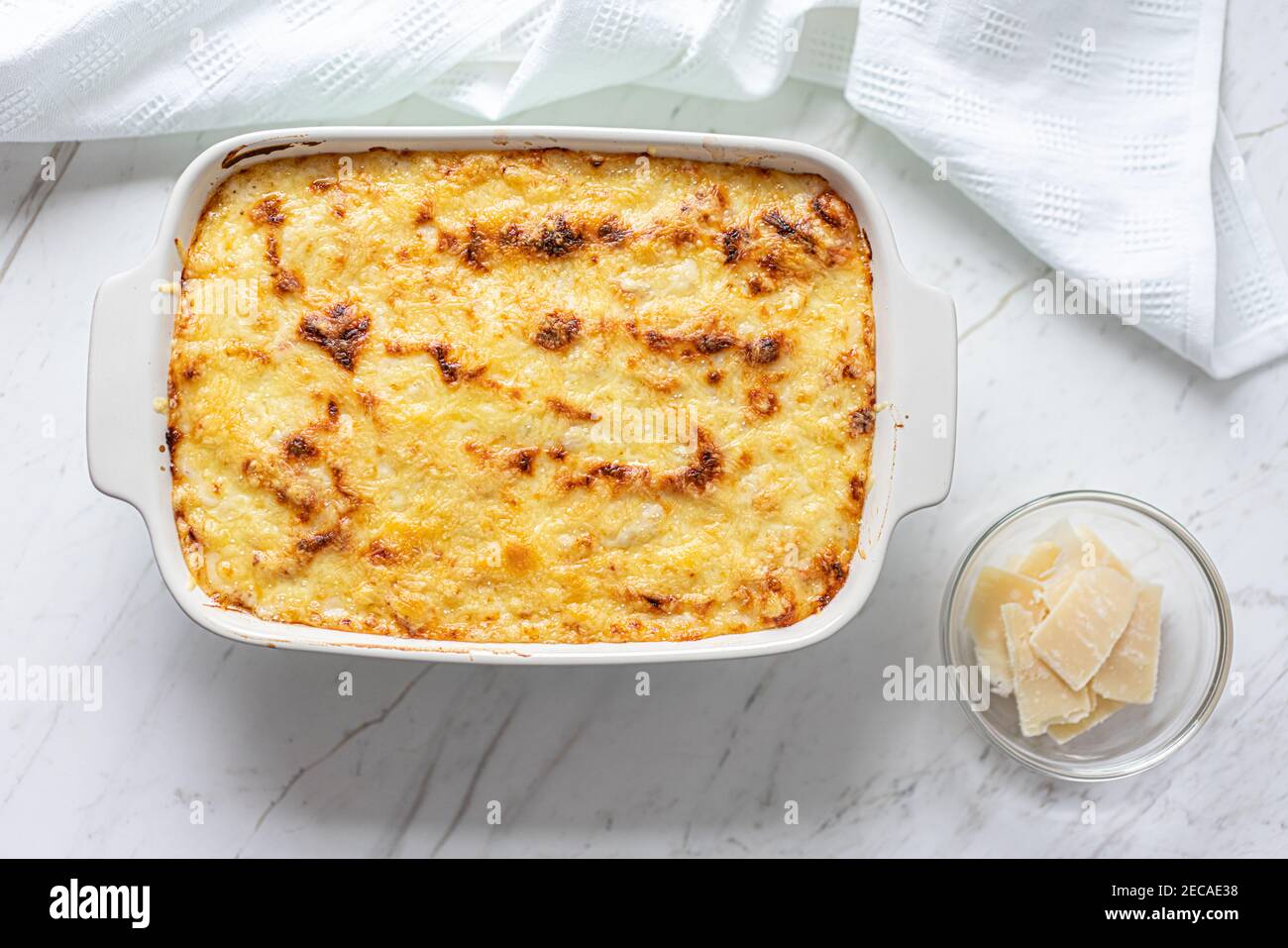 Creamy Tuna Bake With Cheese and Pasta Stock Photo Alamy