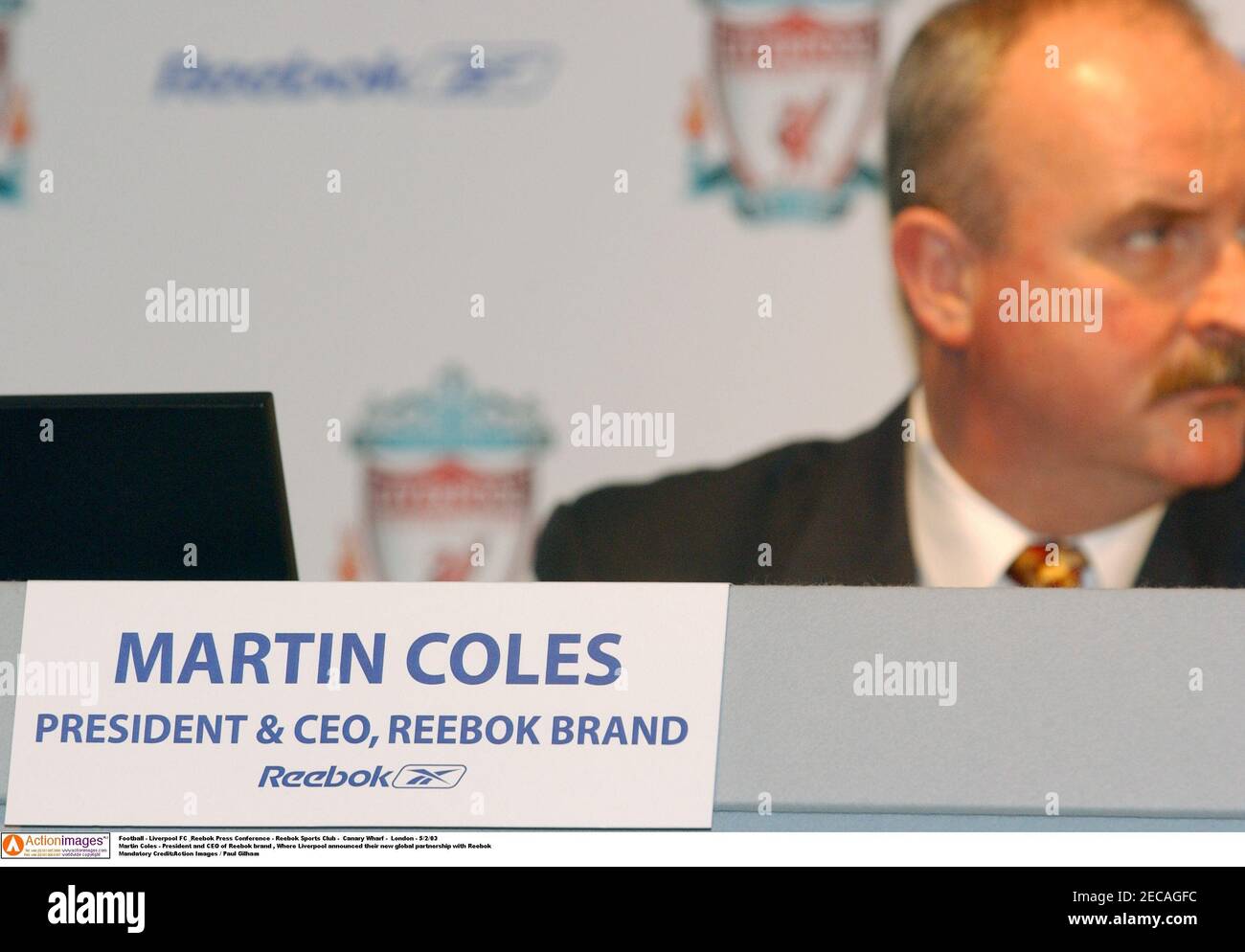 Football - Liverpool FC & Reebok Press Conference - Reebok Sports Club - Canary  Wharf - London - 5/2/03 Martin Coles - President and CEO of Reebok brand ,  Where Liverpool announced