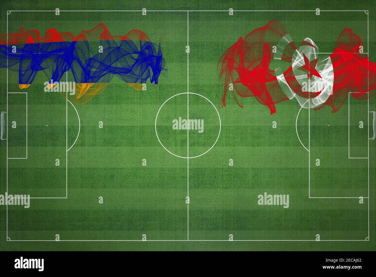 Armenia vs Tunisia Soccer Match, national colors, national flags