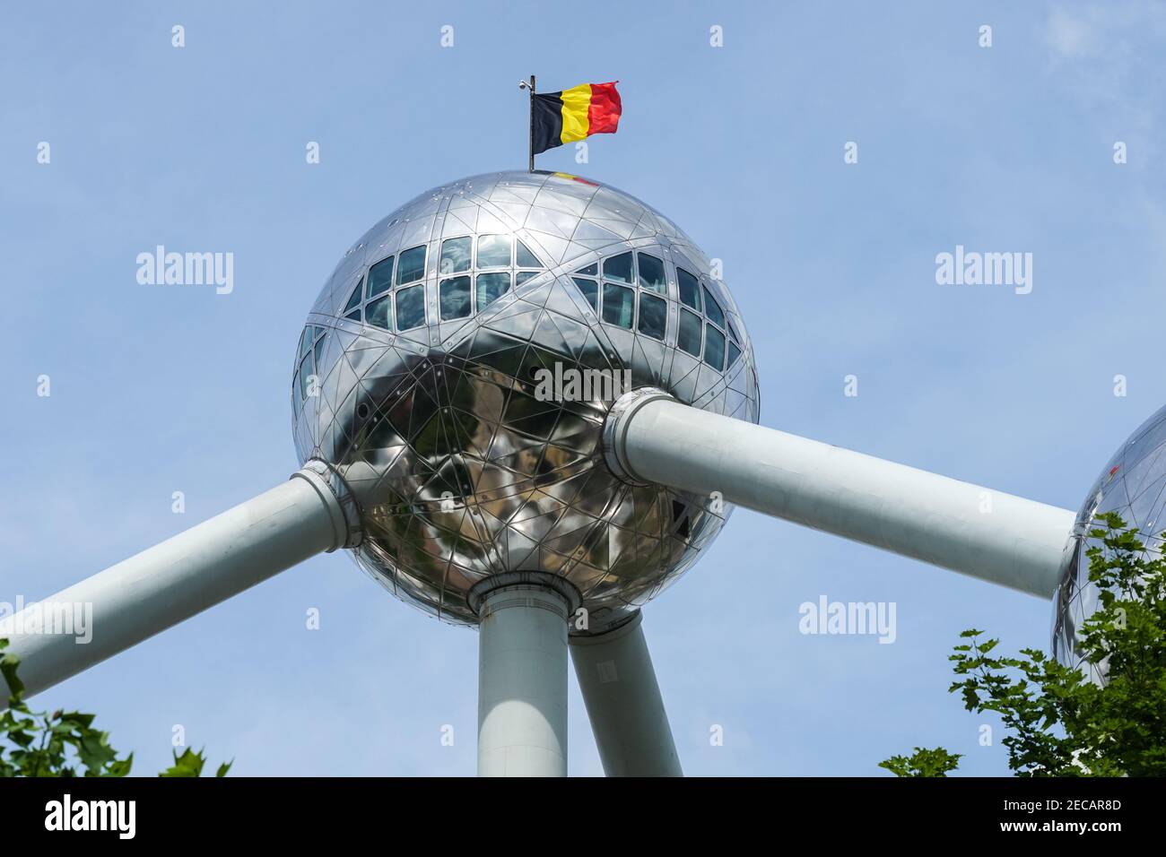 Atomium in brussels with belgian flag hi-res stock photography and images -  Alamy