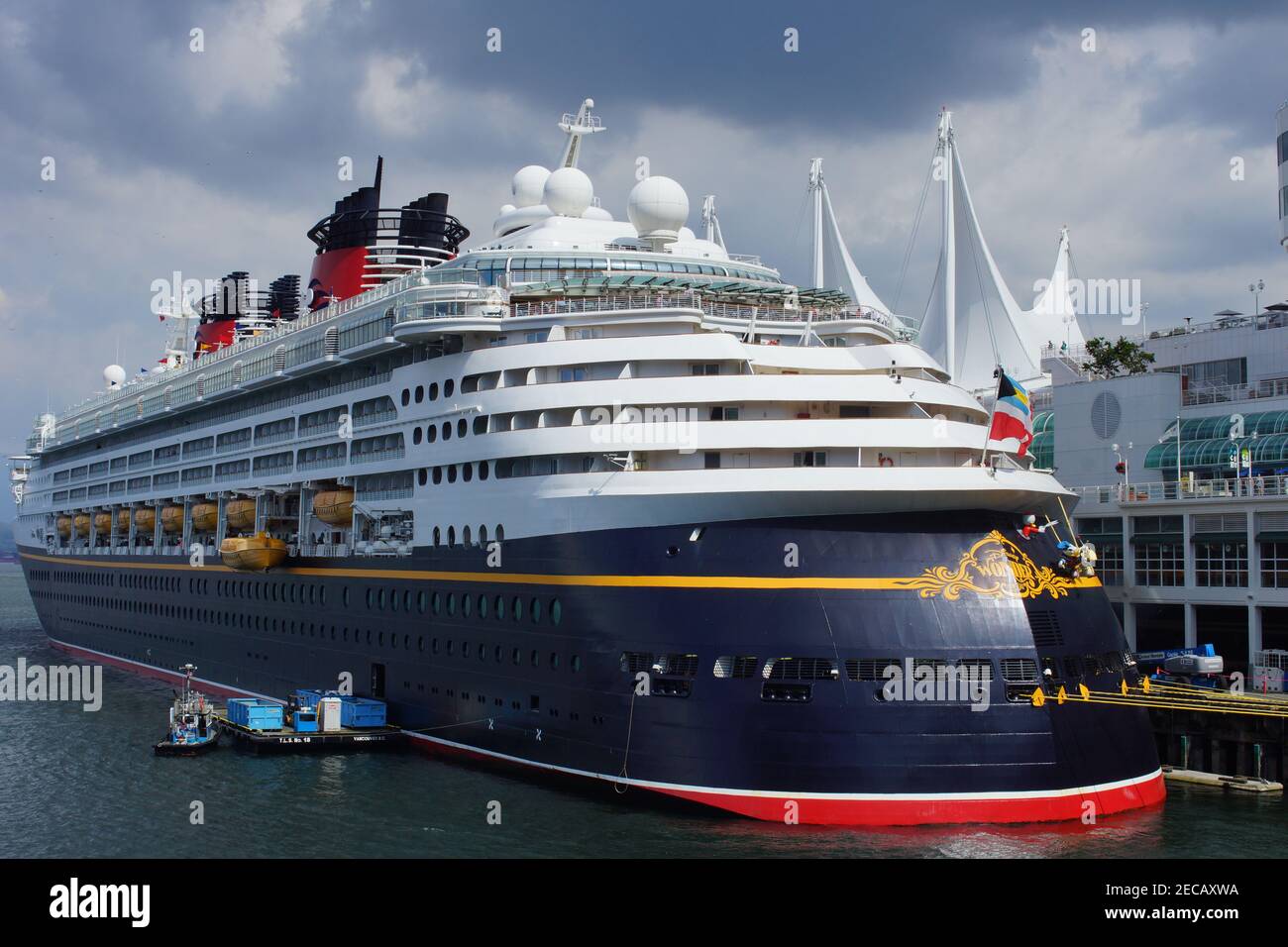 Ocean cruising with the Disney ship Stock Photo