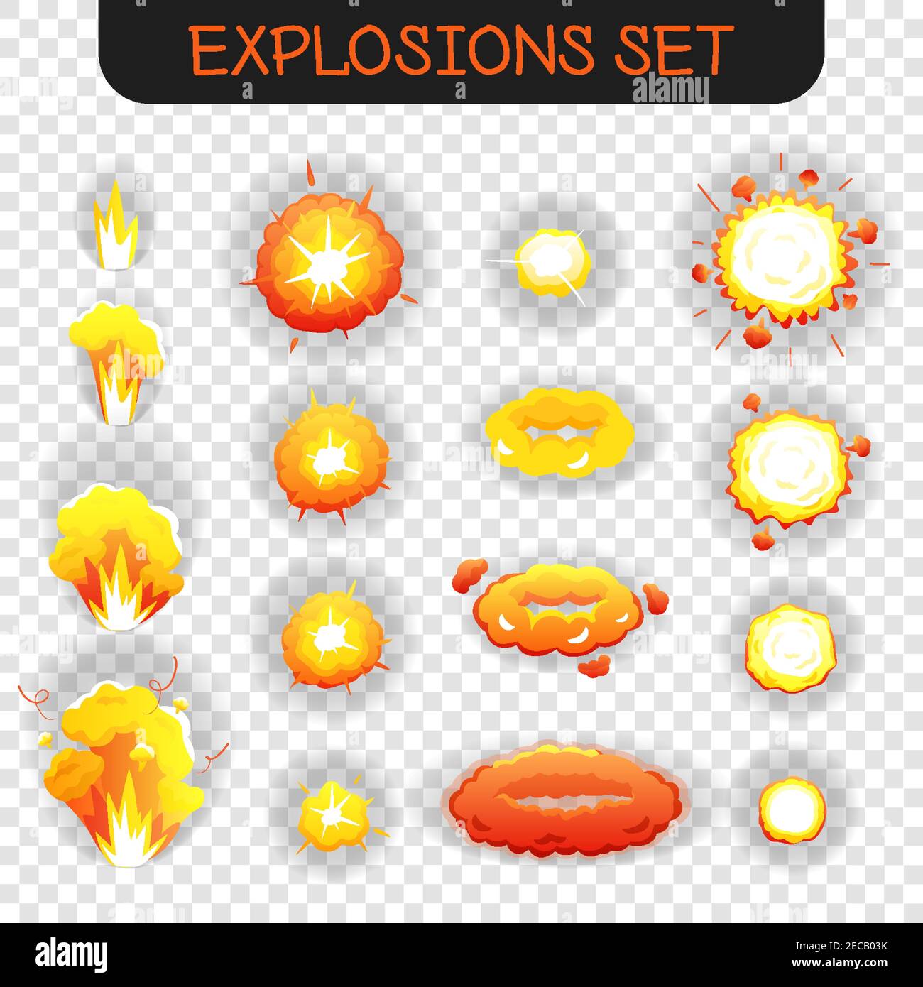Bright orange and yellowe cartoon explosion effects of different size and shape for flash animation isolated on transparent background vector illustra Stock Vector Image & Art - Alamy Bright orange and yellowe cartoon explosion effects of different size and shape for flash animation isolated on transparent background vector illustra Stock Vector Image & Art - Alamy