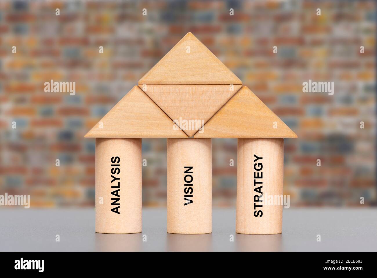 three pillars of successful business strategy Stock Photo Alamy