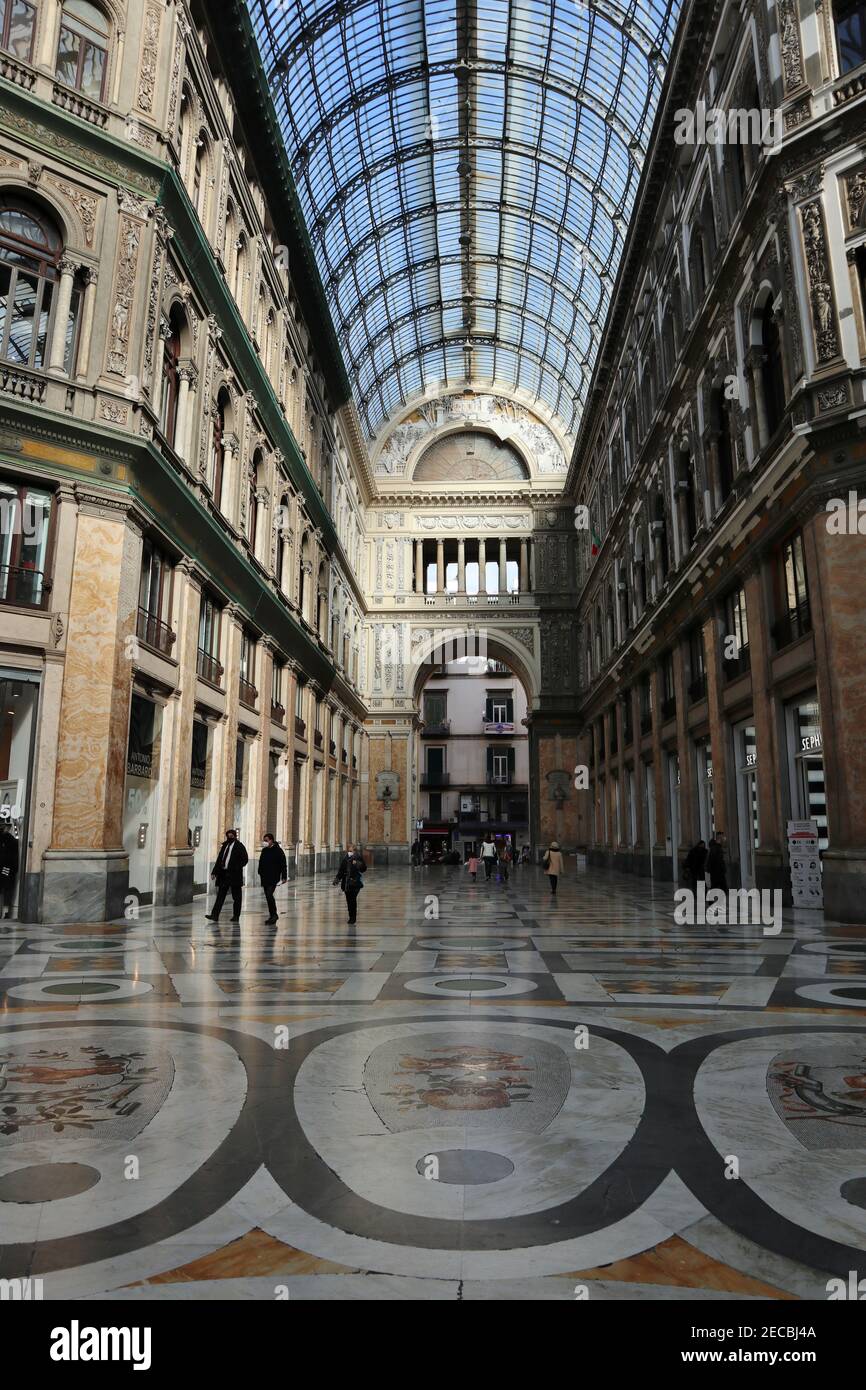 Napoli - Braccio nord della Galleria Umberto I Stock Photo